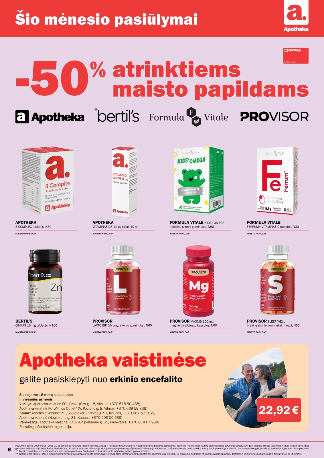Apotheka akcijų leidinys – 1 psl.
