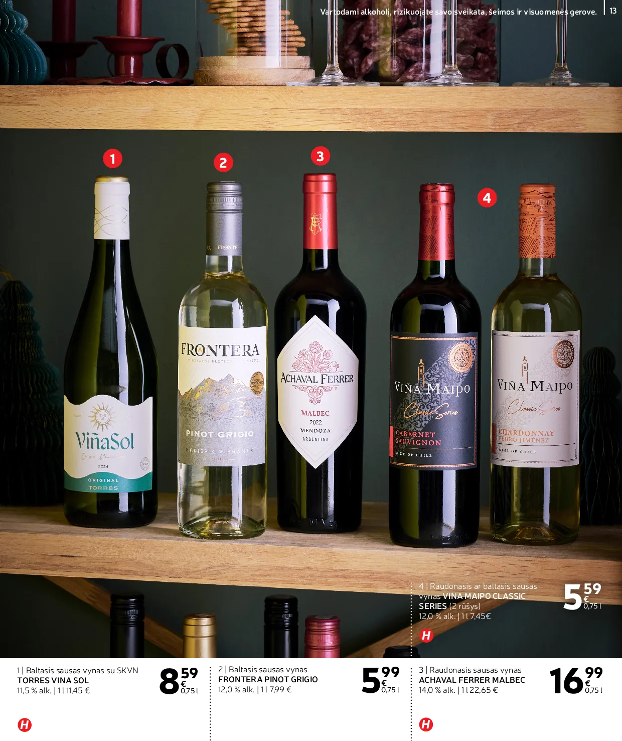 Rimi Žiemos ŠVENČIŲ alkoholinių gėrimų katalogas 2025 – 13 psl.