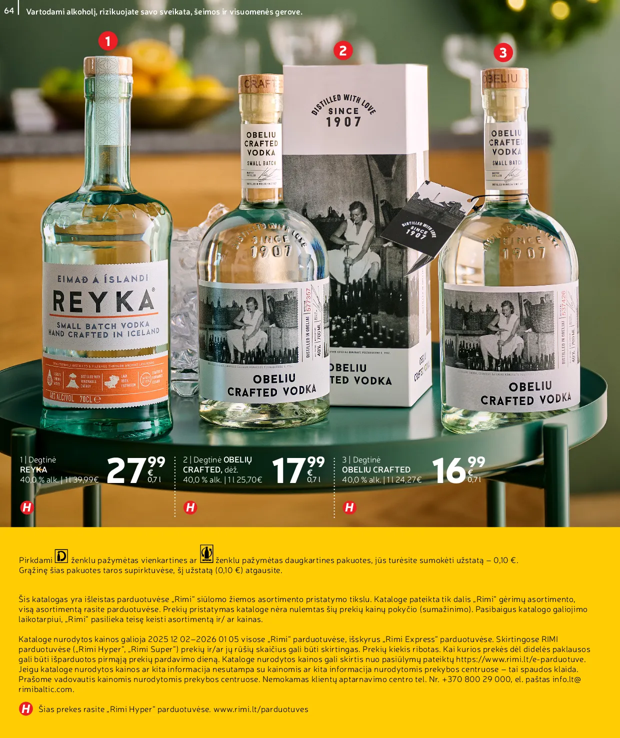 Rimi Žiemos ŠVENČIŲ alkoholinių gėrimų katalogas 2025 – 64 psl.