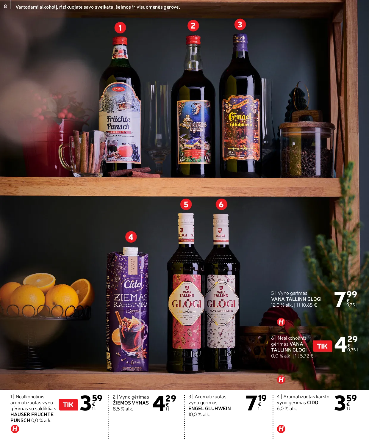 Rimi Žiemos ŠVENČIŲ alkoholinių gėrimų katalogas 2025 – 8 psl.