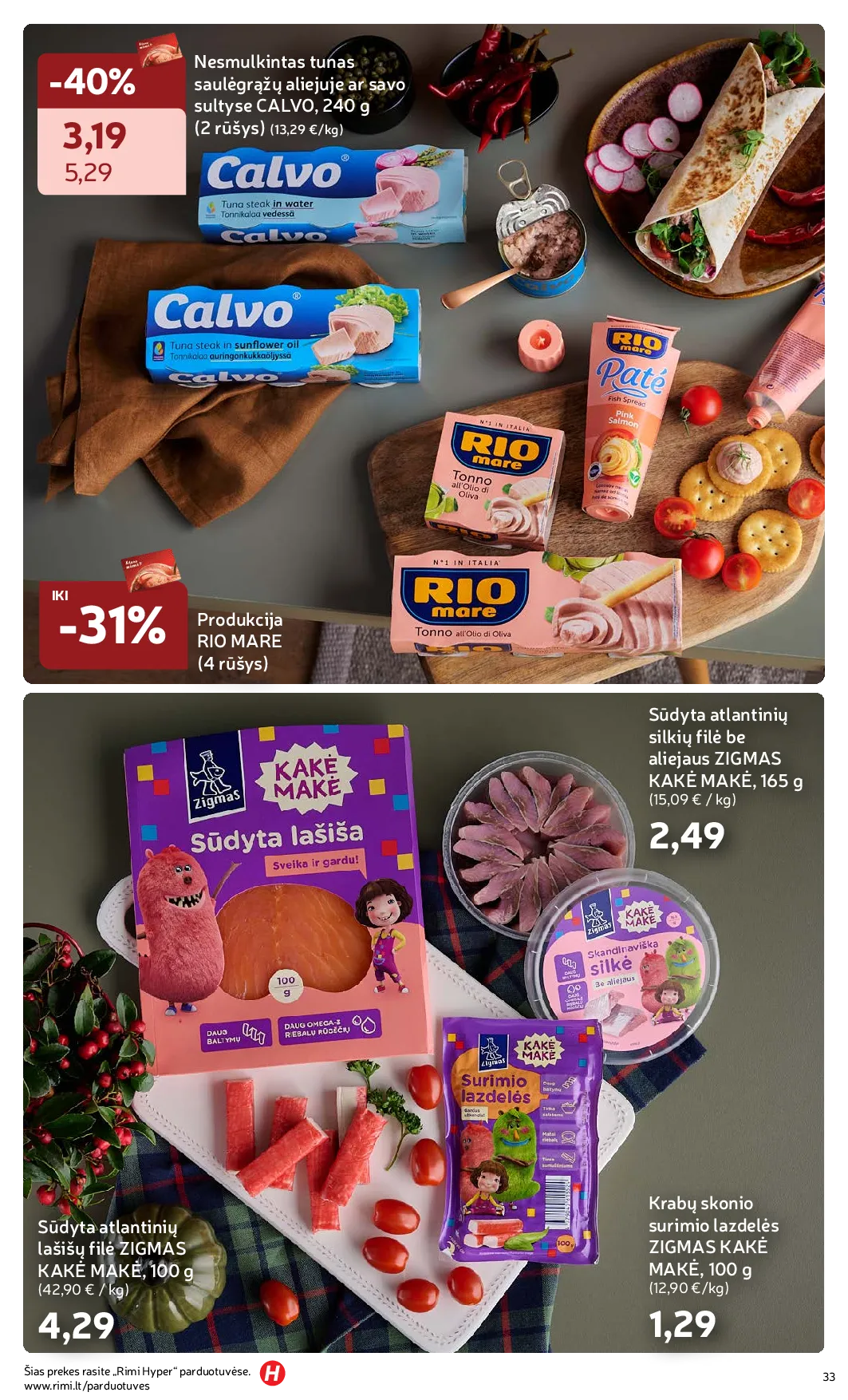 Rimi Žiemos ŠVENČIŲ maisto prekių katalogas 2025 – 33 psl.