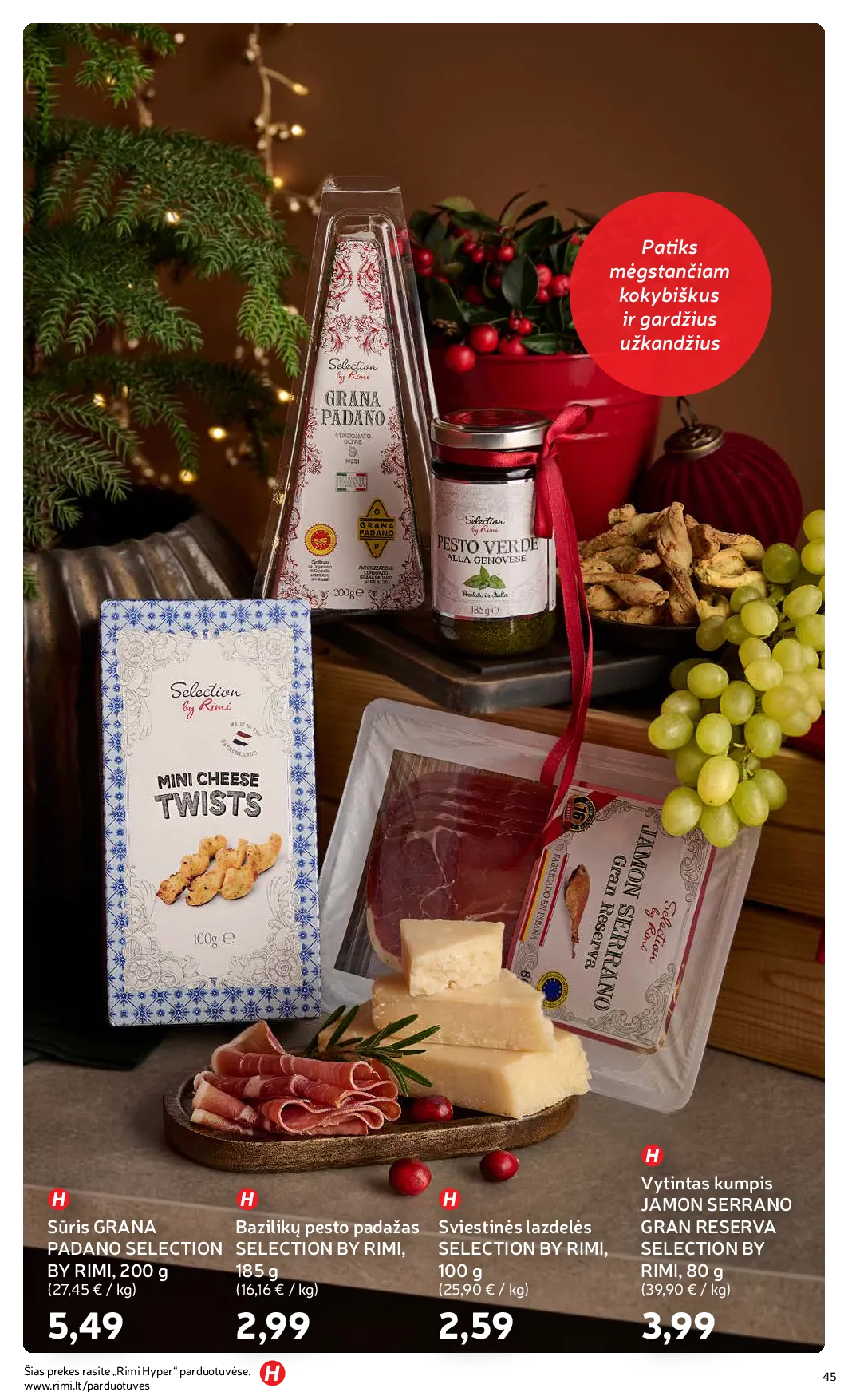 Rimi Žiemos ŠVENČIŲ maisto prekių katalogas 2025 – 45 psl.