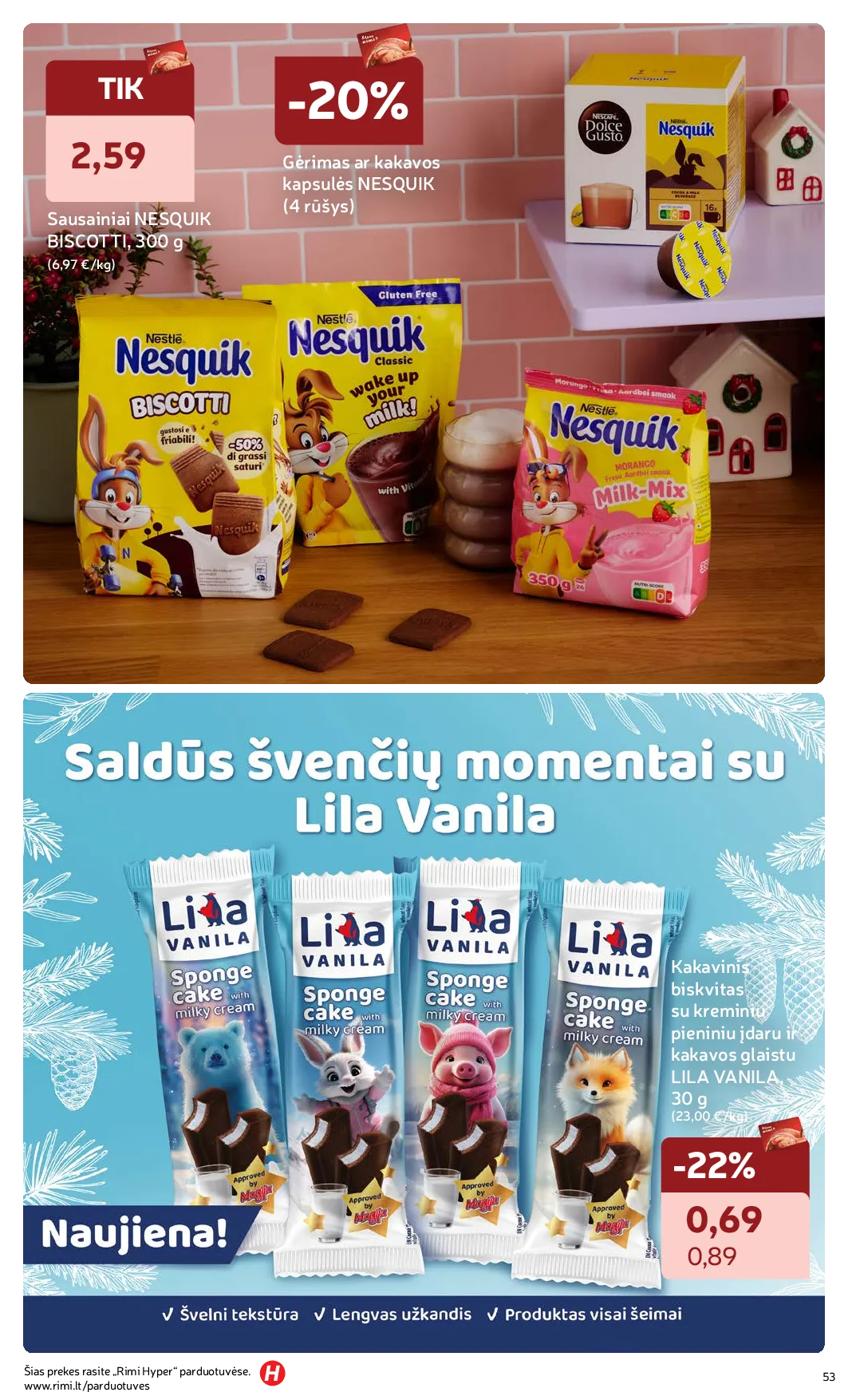 Rimi Žiemos ŠVENČIŲ maisto prekių katalogas 2025 – 53 psl.