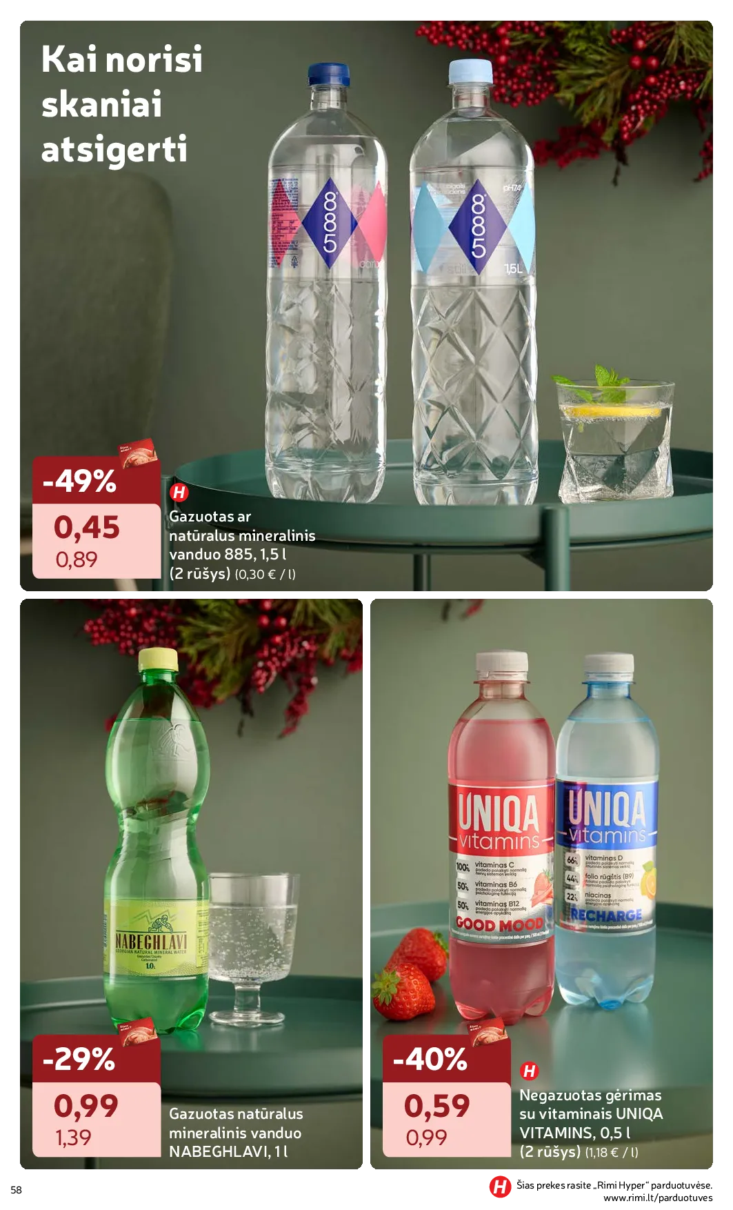 Rimi Žiemos ŠVENČIŲ maisto prekių katalogas 2025 – 58 psl.