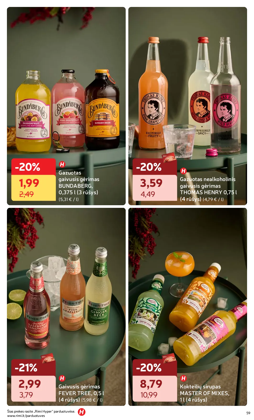 Rimi Žiemos ŠVENČIŲ maisto prekių katalogas 2025 – 59 psl.