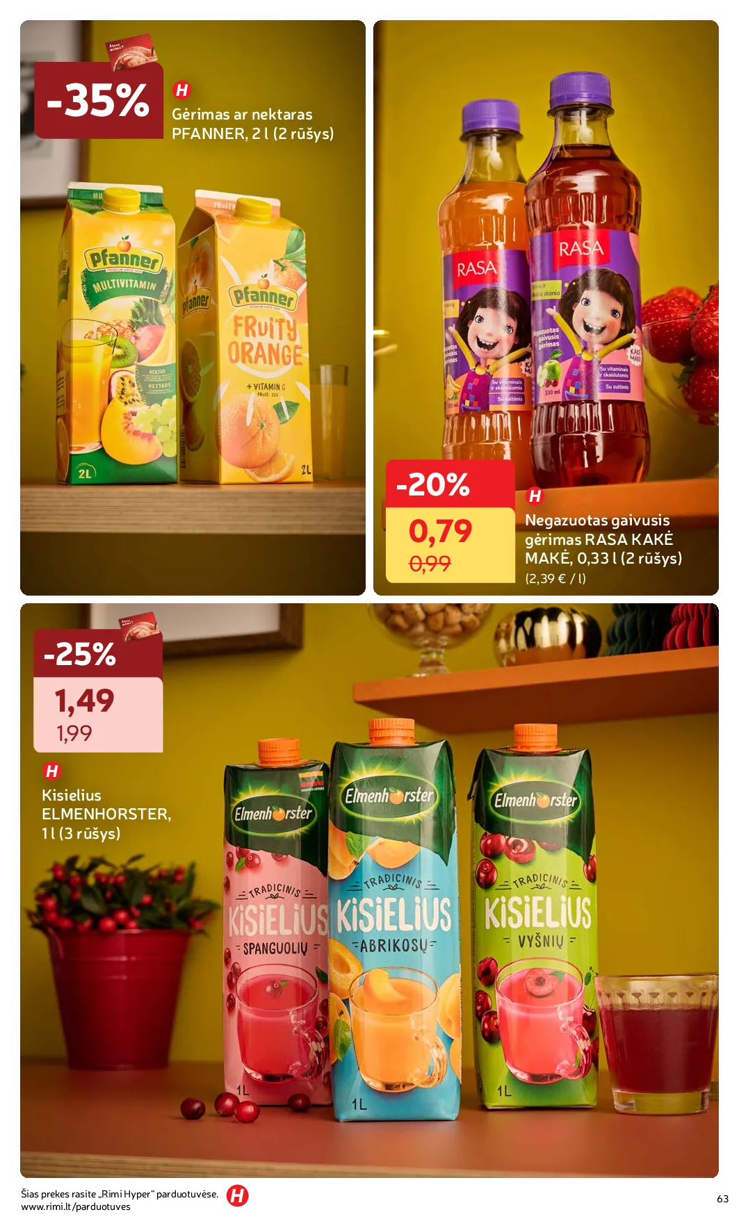 Rimi Žiemos ŠVENČIŲ maisto prekių katalogas 2025 – 63 psl.