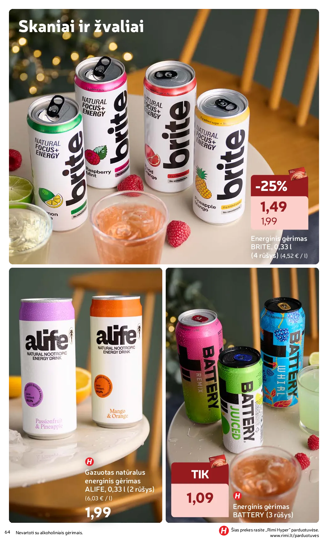 Rimi Žiemos ŠVENČIŲ maisto prekių katalogas 2025 – 64 psl.