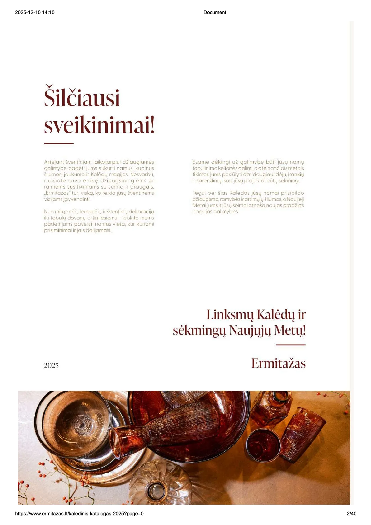 Ermitažo Kalėdinis katalogas – 2 psl.