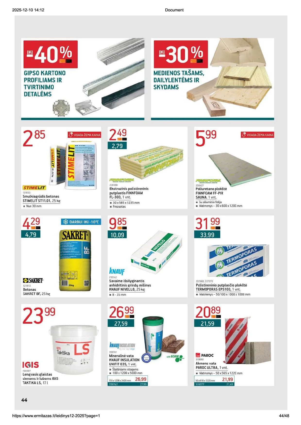 Ermitažo akcijų leidinys nr. 12 – 44 psl.