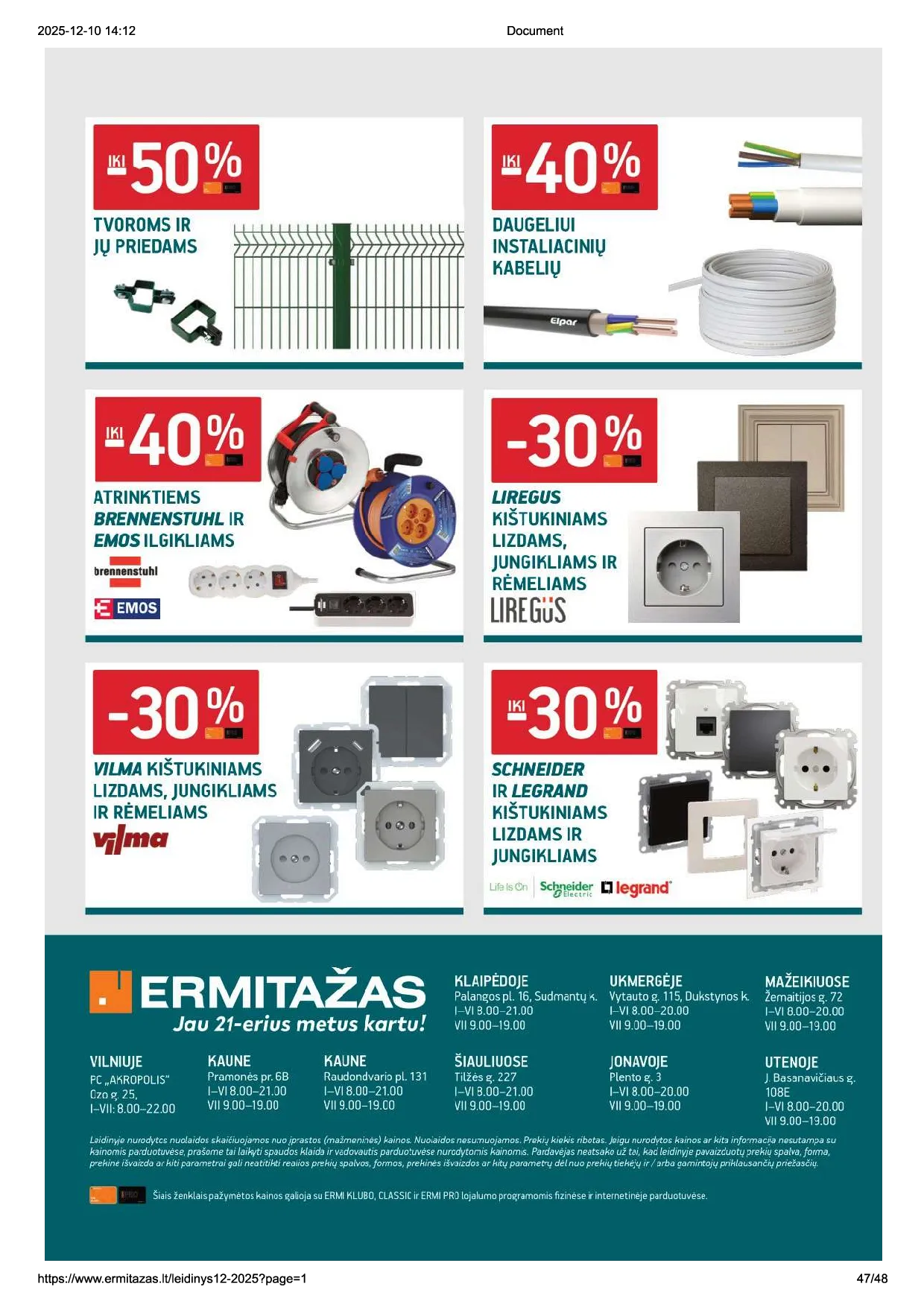 Ermitažo akcijų leidinys nr. 12 – 47 psl.