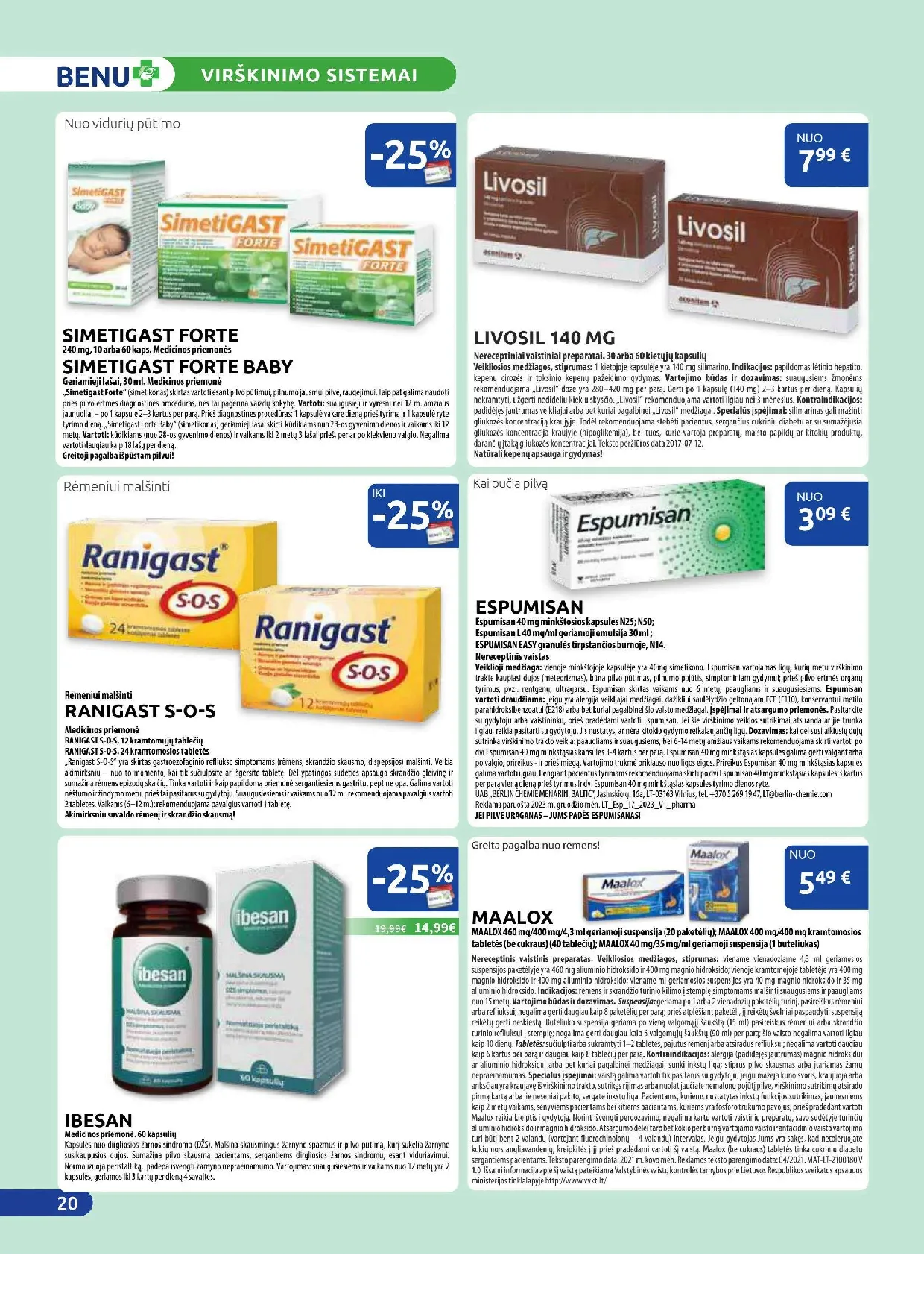 Benu vaistinės akcijų leidinys – 20 psl.