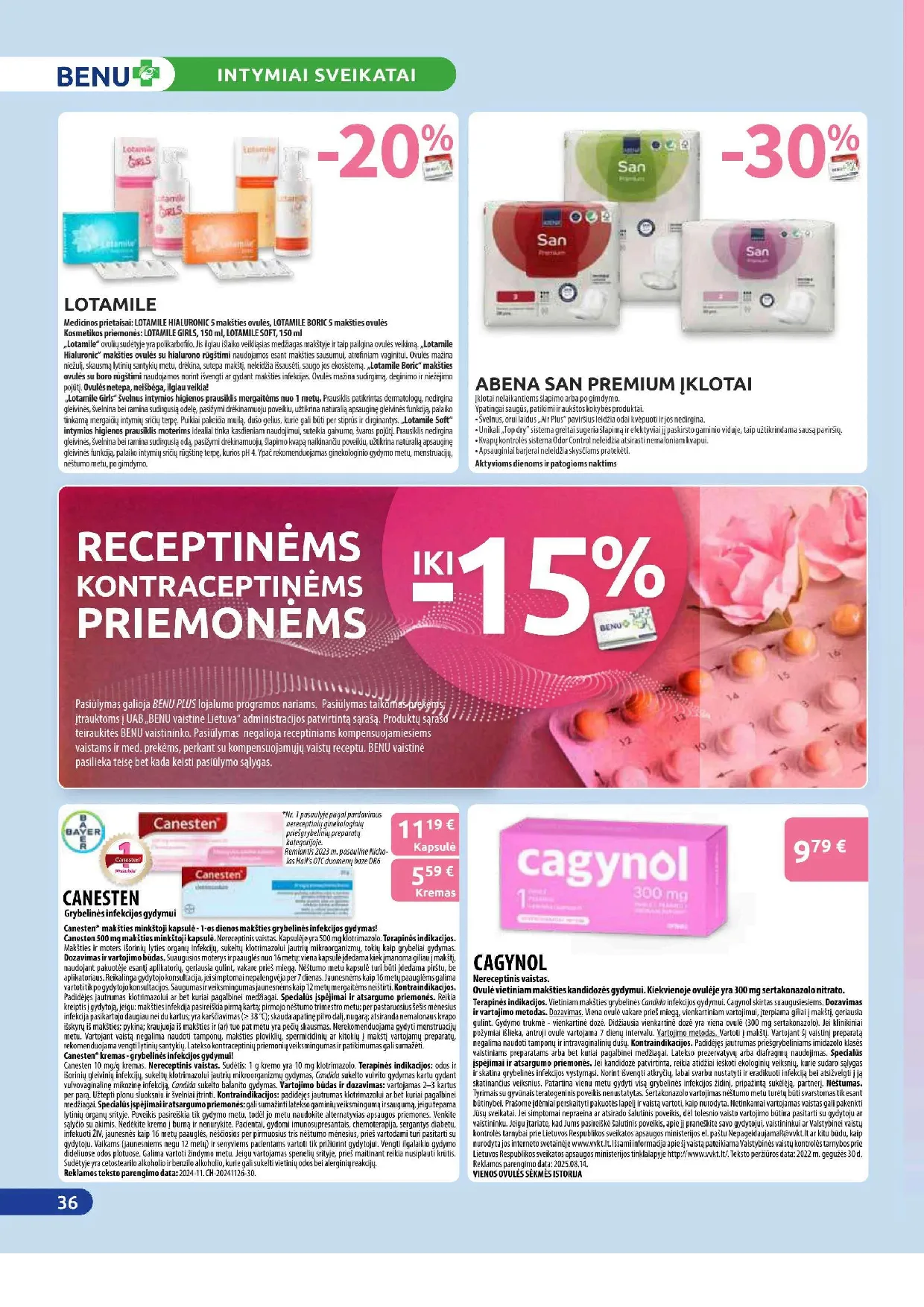 Benu vaistinės akcijų leidinys – 36 psl.