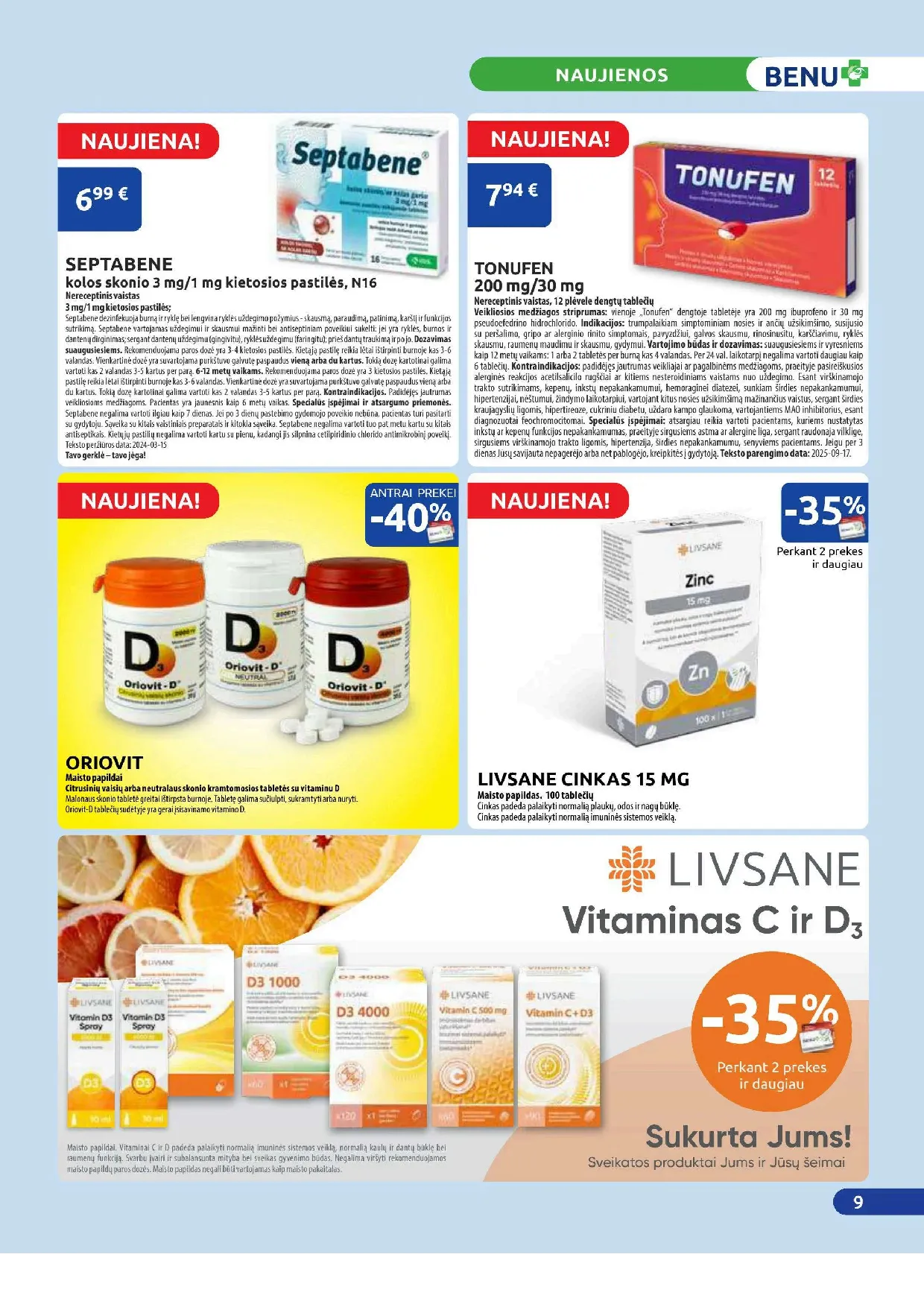 Benu vaistinės akcijų leidinys – 9 psl.