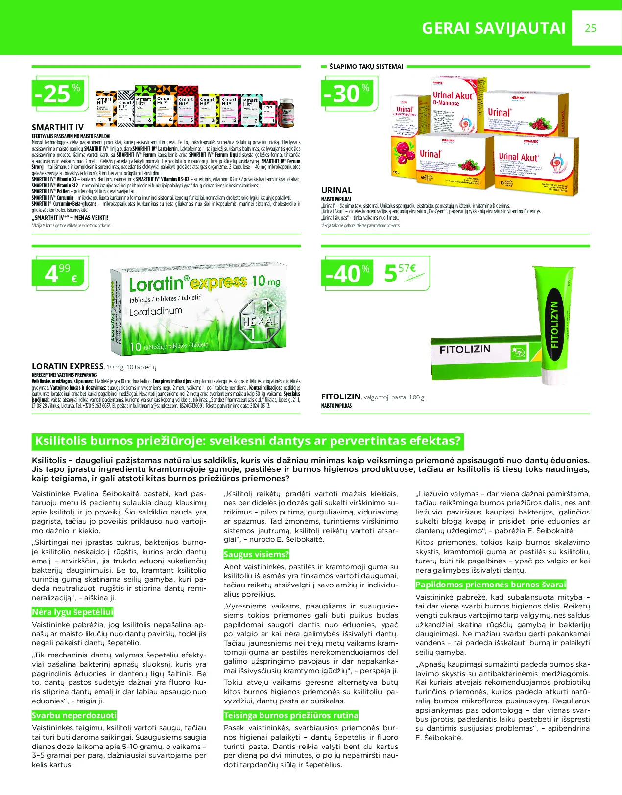 Norfa vaistinės akcijų leidinys – 25 psl.