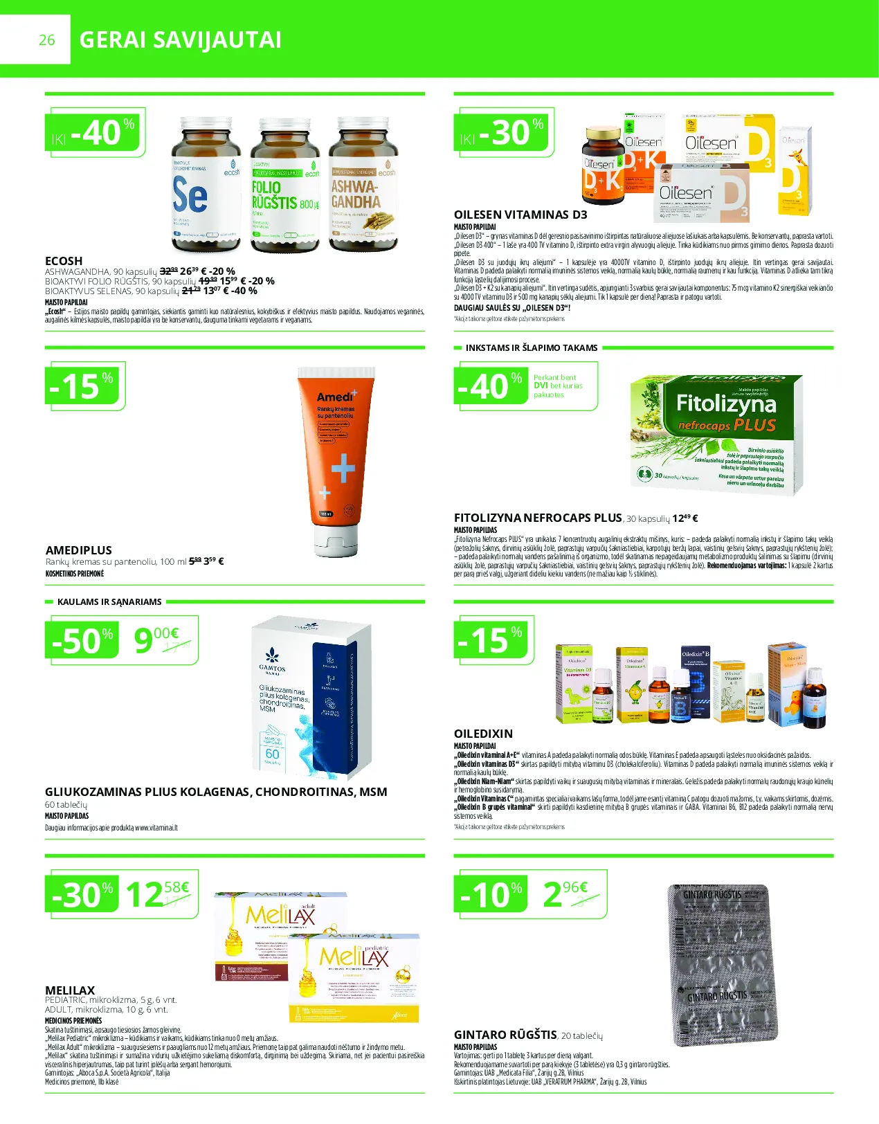 Norfa vaistinės akcijų leidinys – 26 psl.