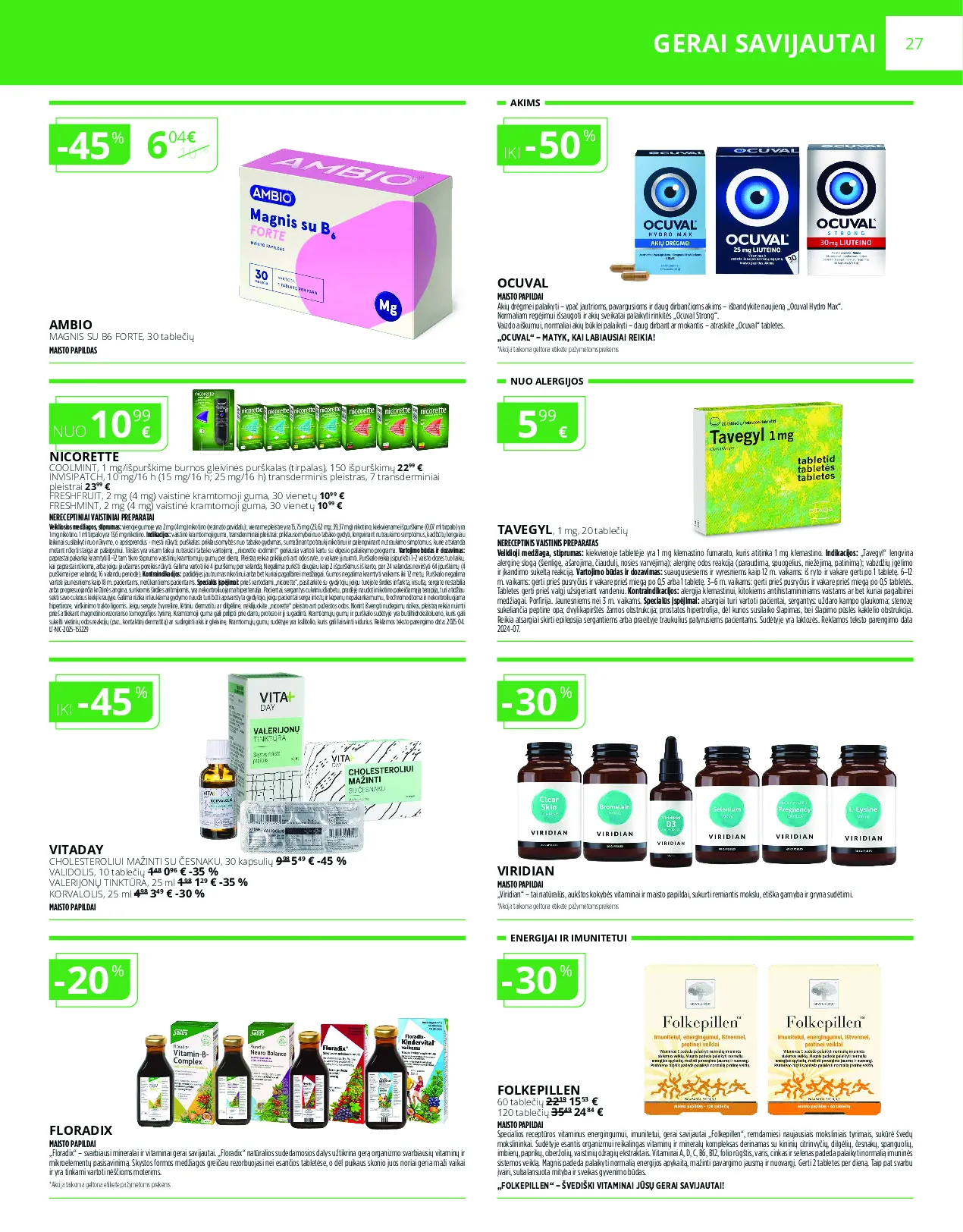 Norfa vaistinės akcijų leidinys – 27 psl.