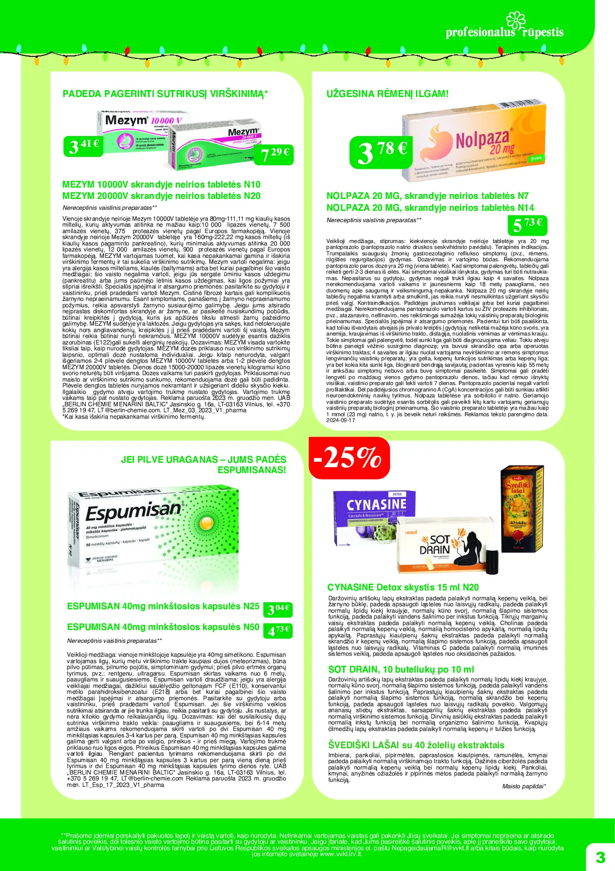 Ramunėlės vaistinės akcijų leidinys – 3 psl.