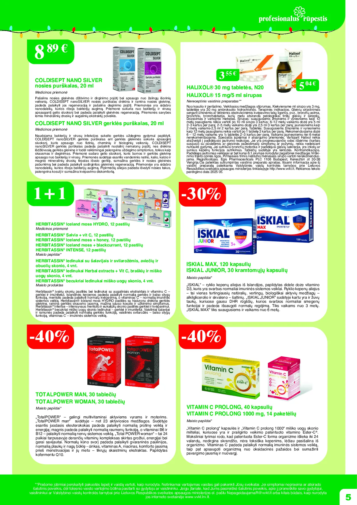 Ramunėlės vaistinės akcijų leidinys – 5 psl.