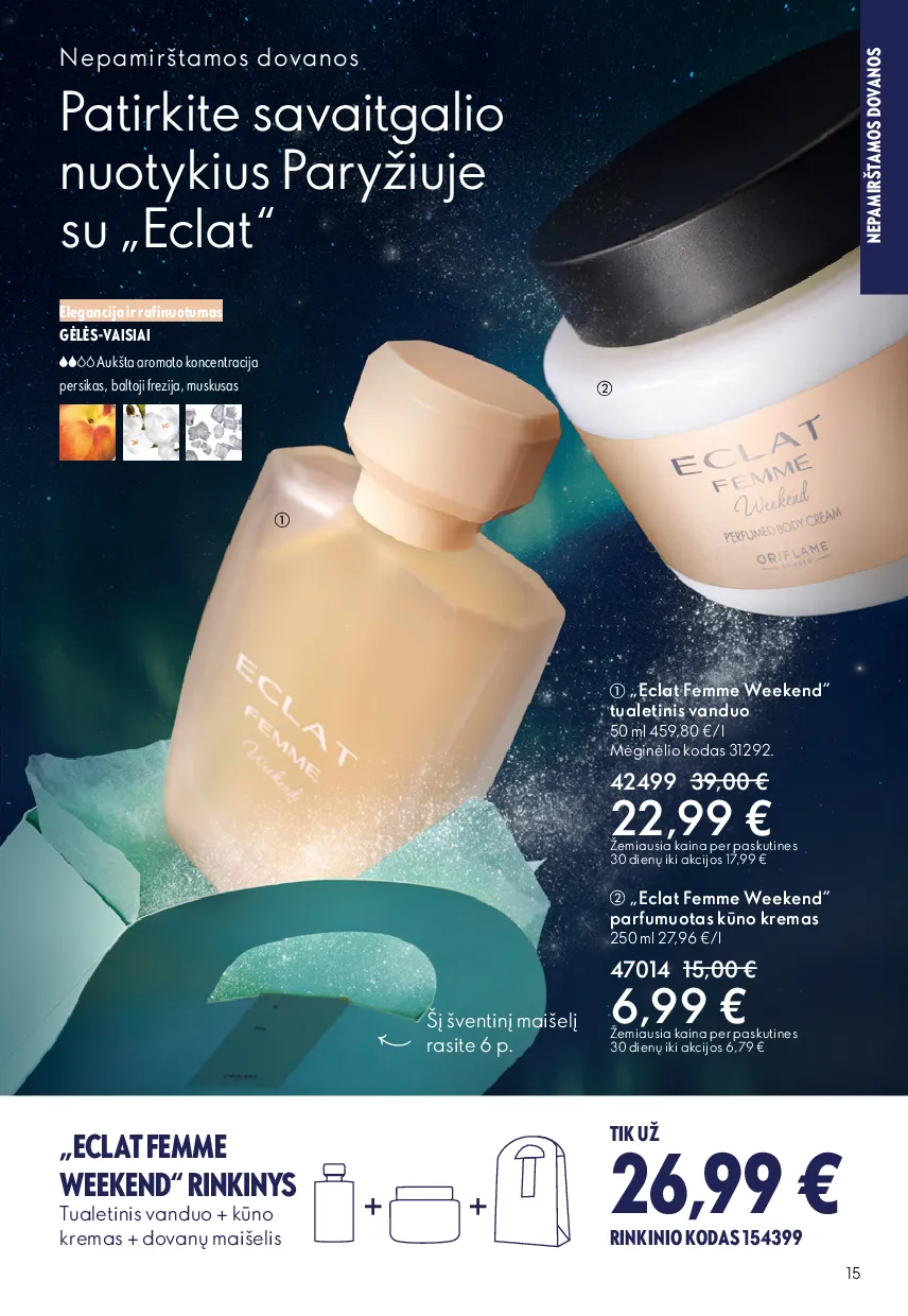 Oriflame akcijų katalogas – 15 psl.