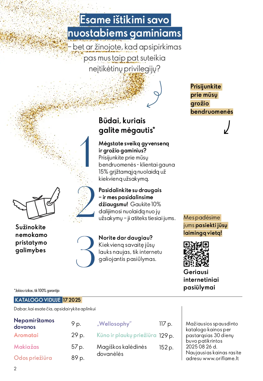 Oriflame akcijų katalogas – 2 psl.