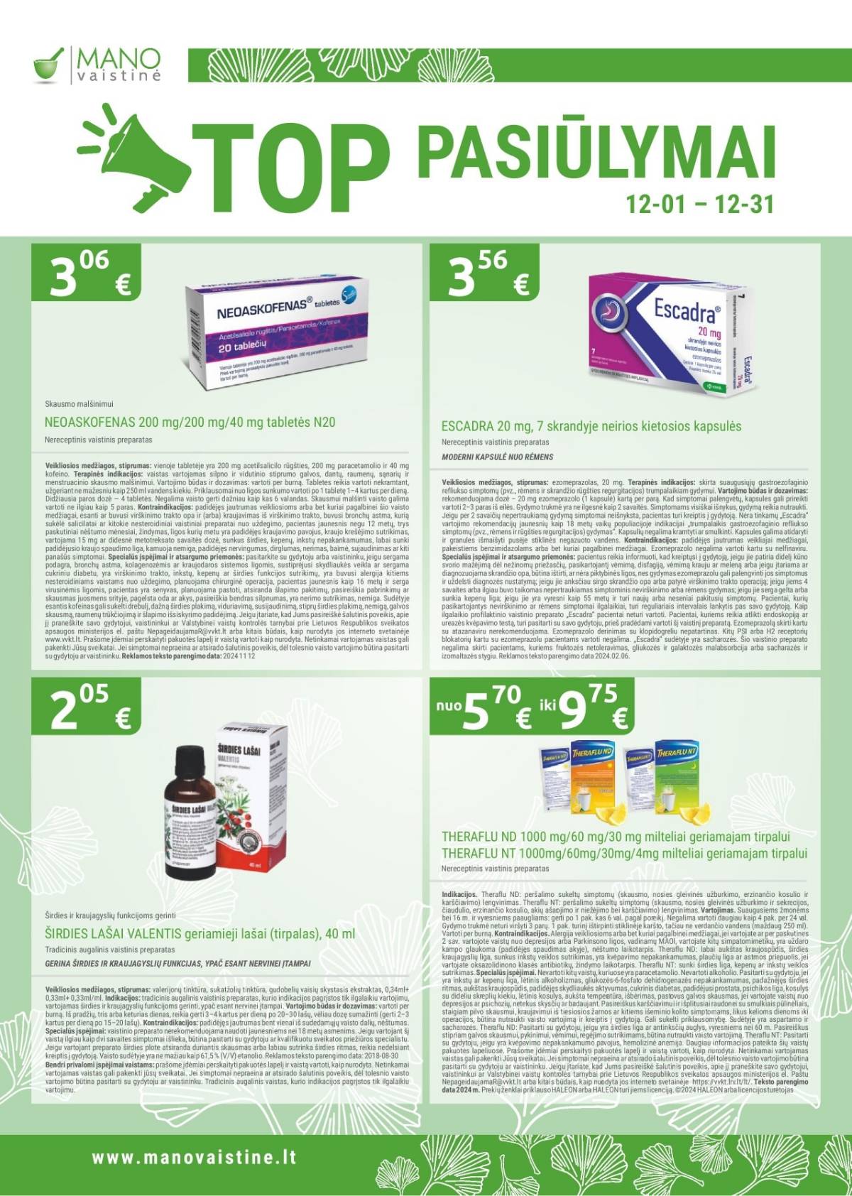 Mano vaistinė akcijų leidinys – 19 psl.