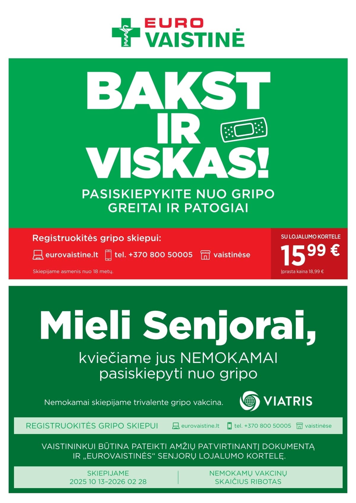 Eurovaistinės akcijų leidinys – 1 psl.