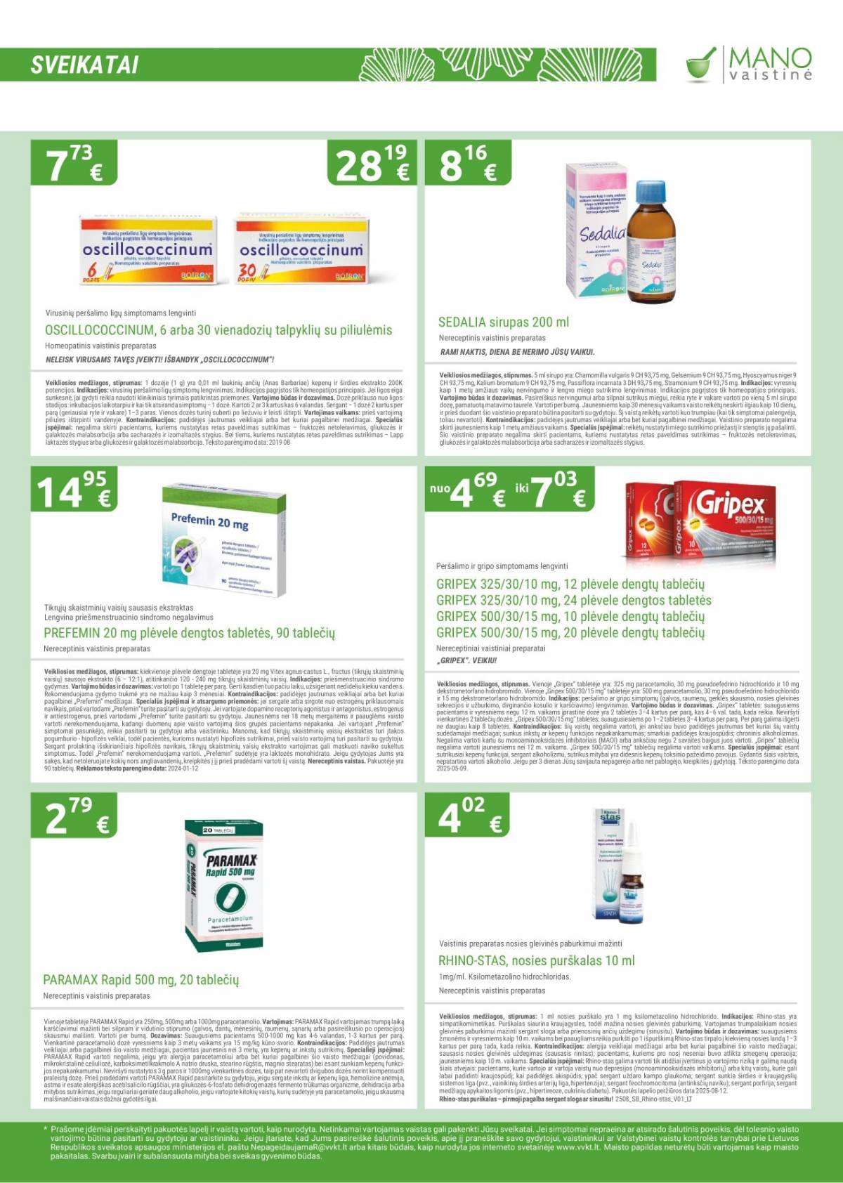 Mano vaistinė akcijų leidinys – 16 psl.