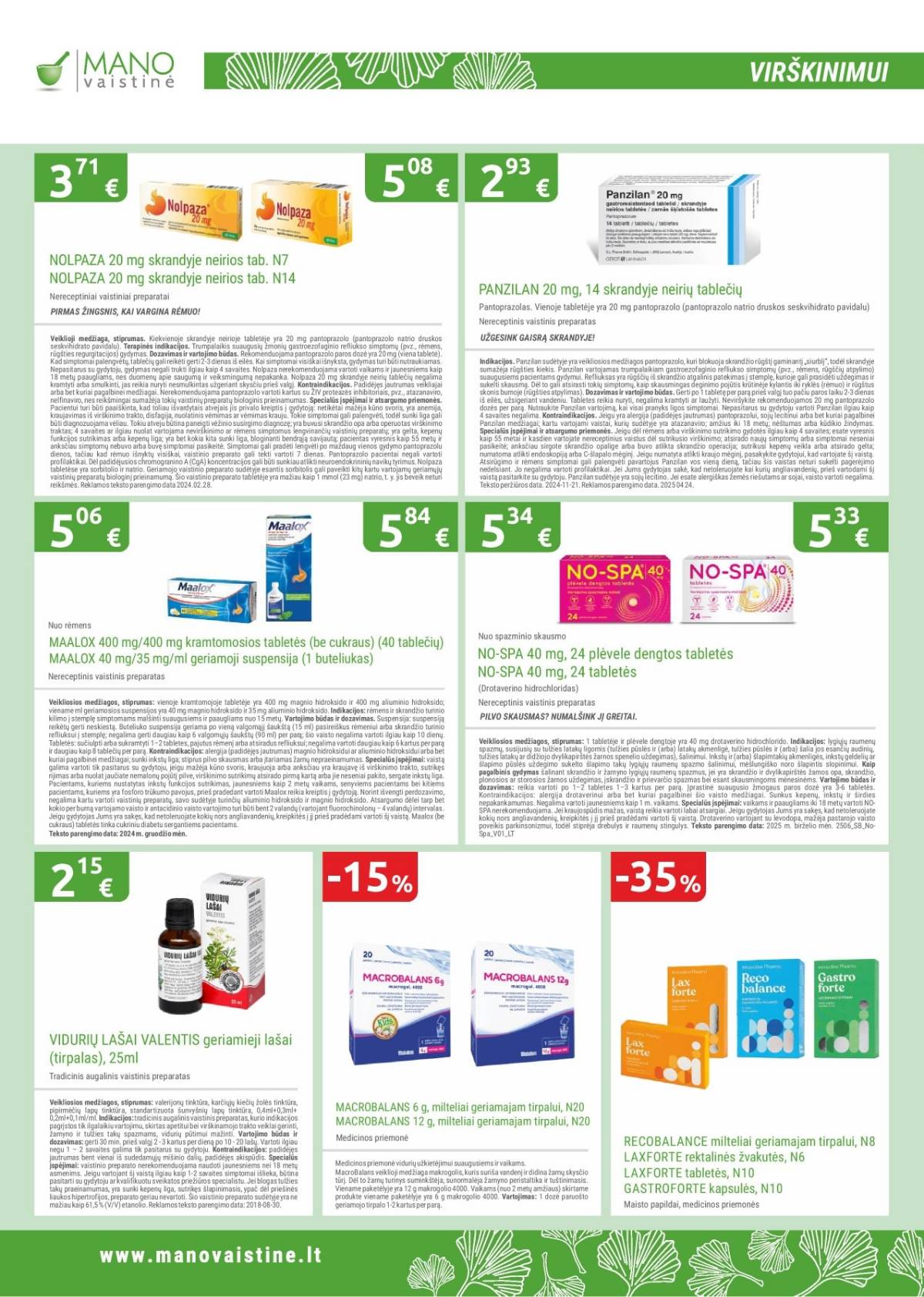 Mano vaistinė akcijų leidinys – 13 psl.