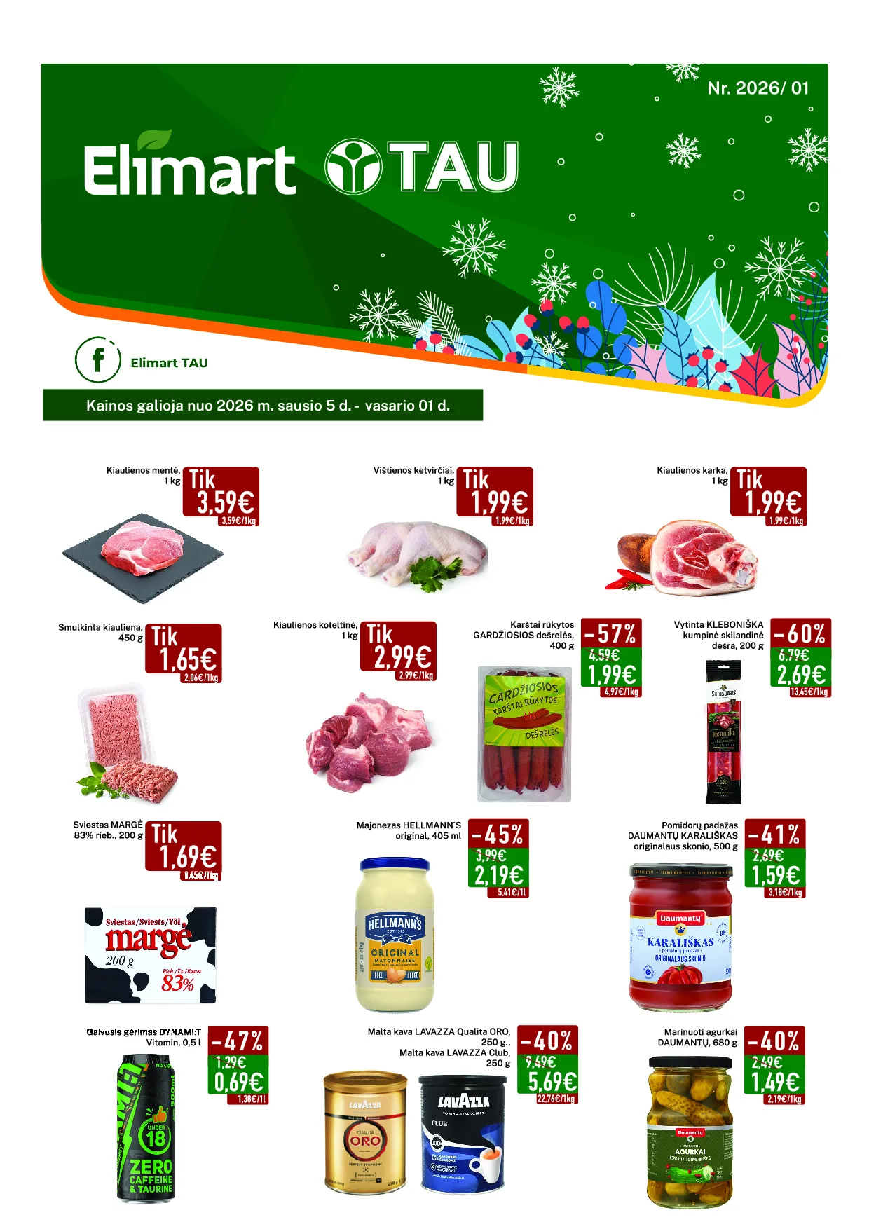 Elimart akcijų leidinys – 1 psl.