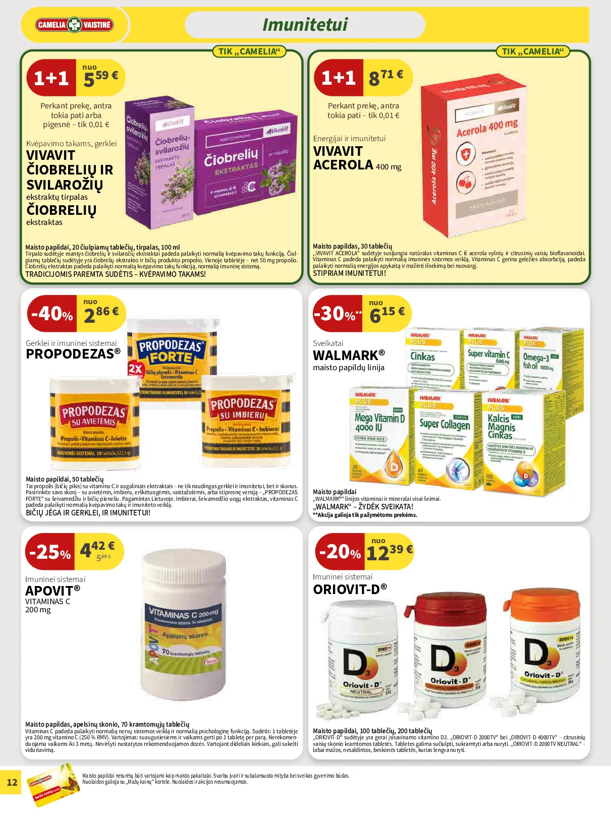 Camelia akcijų leidinys – 12 psl.