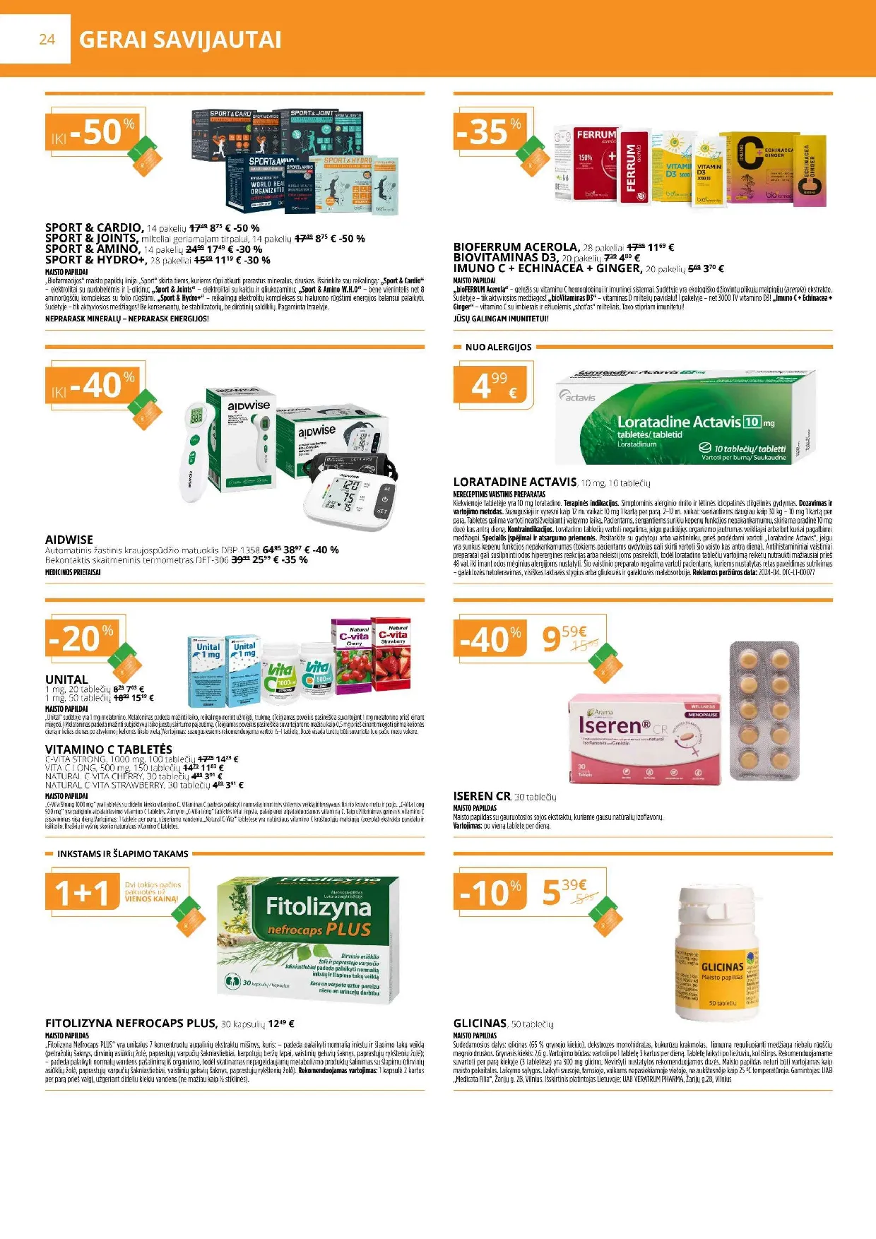 Gintarinės vaistinės akcijų leidinys – 24 psl.