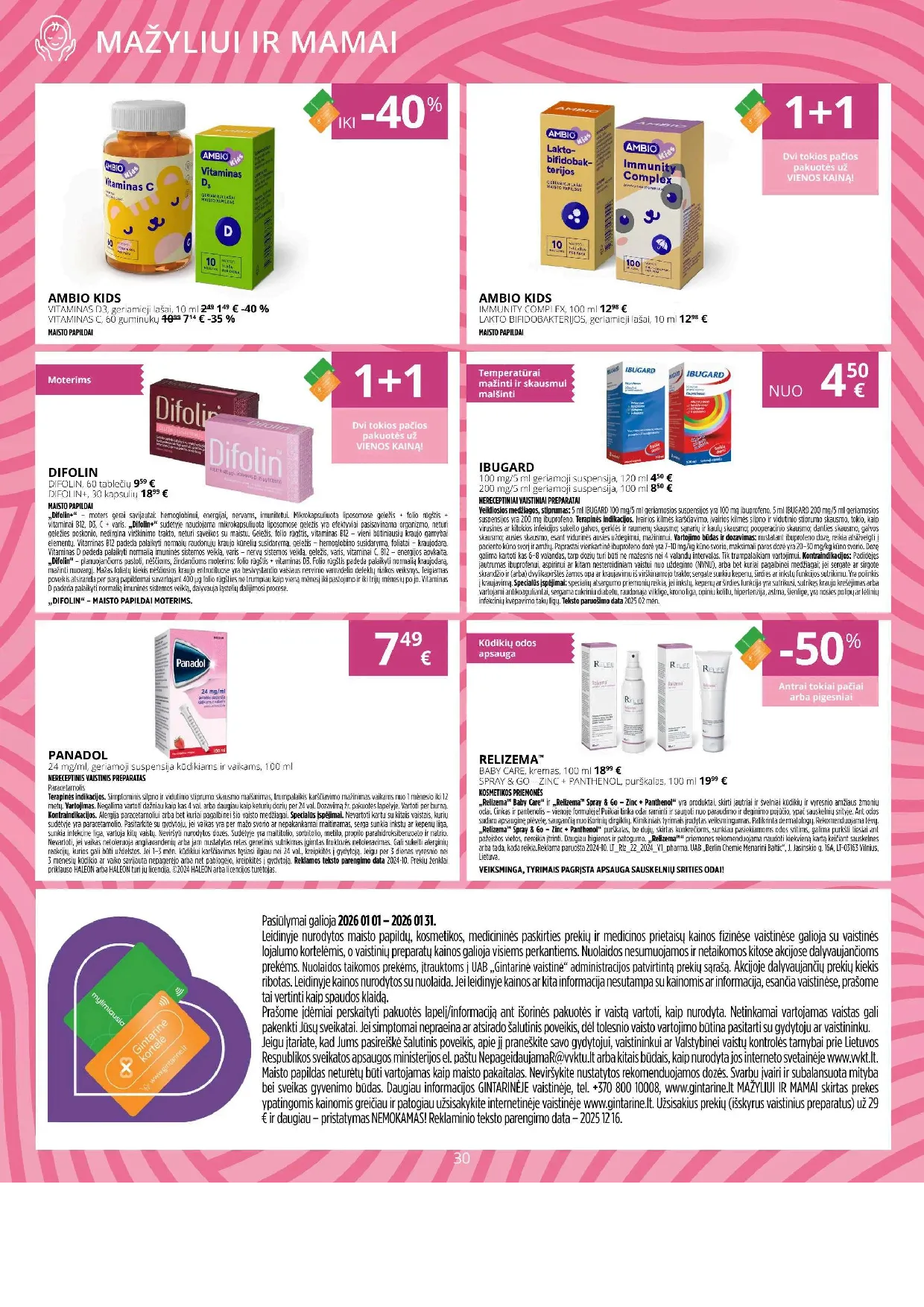 Gintarinės vaistinės akcijų leidinys – 30 psl.