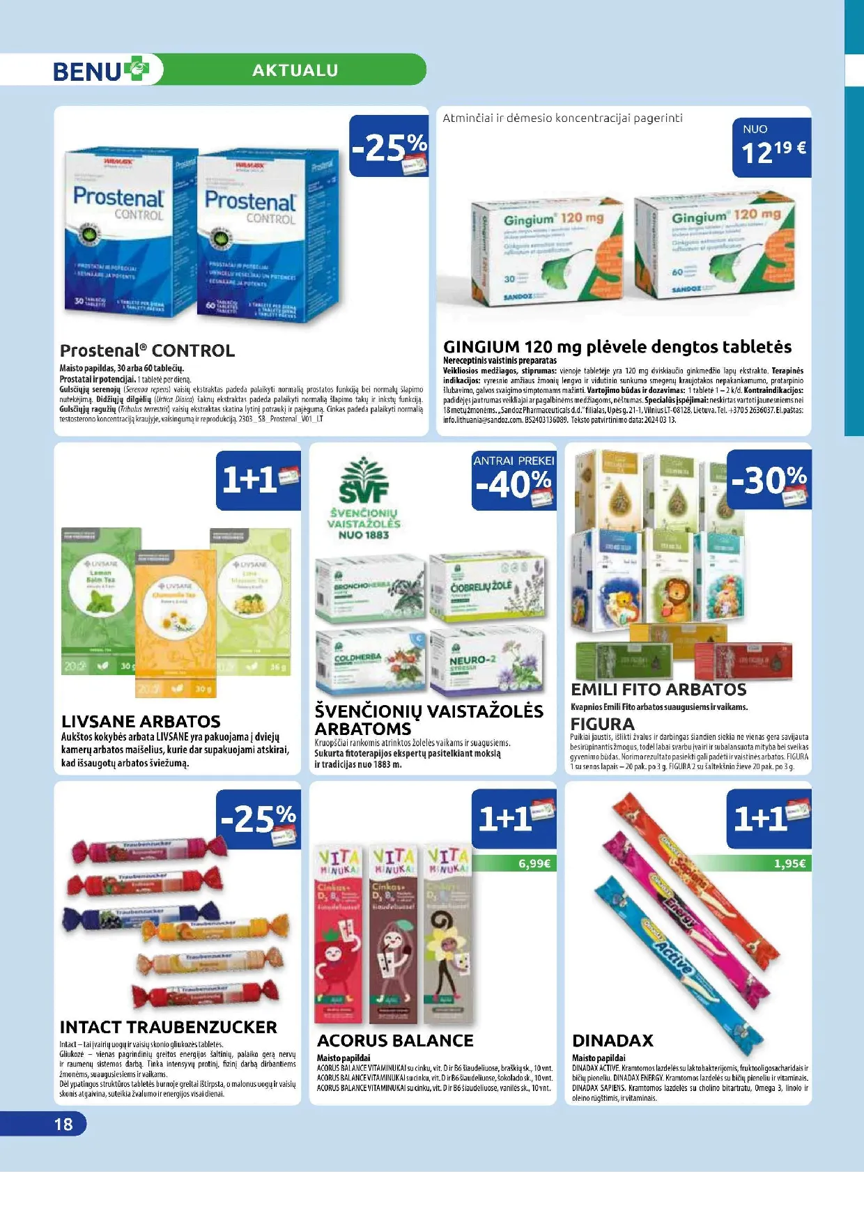 Benu vaistinės akcijų leidinys – 18 psl.