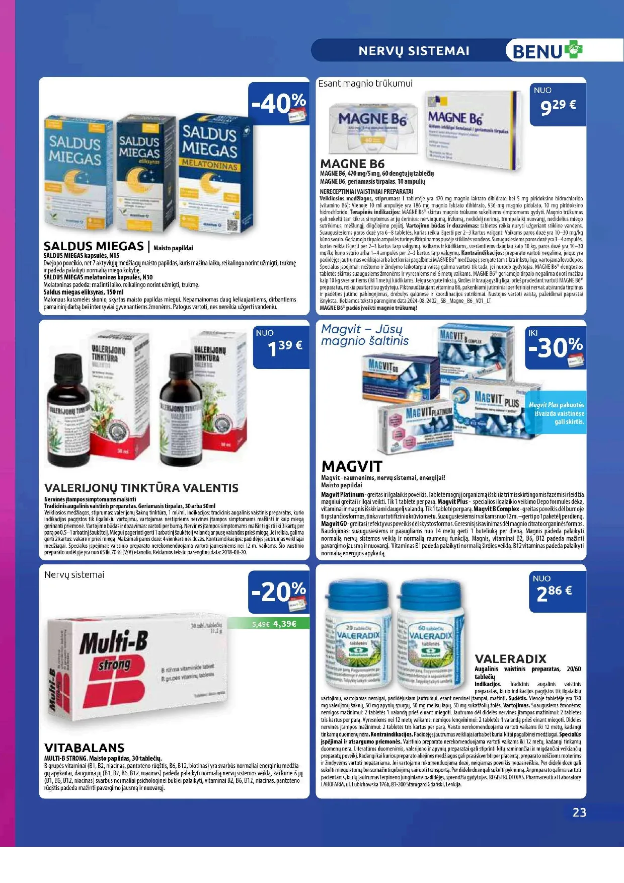 Benu vaistinės akcijų leidinys – 23 psl.