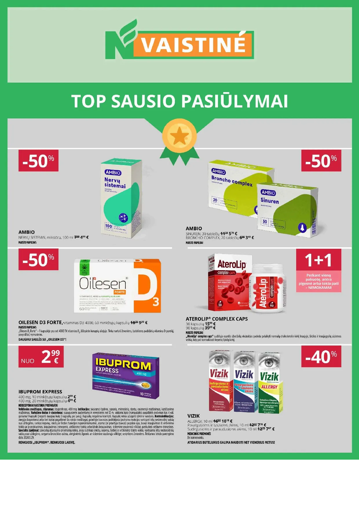 Norfa vaistinės akcijų leidinys – 1 psl.