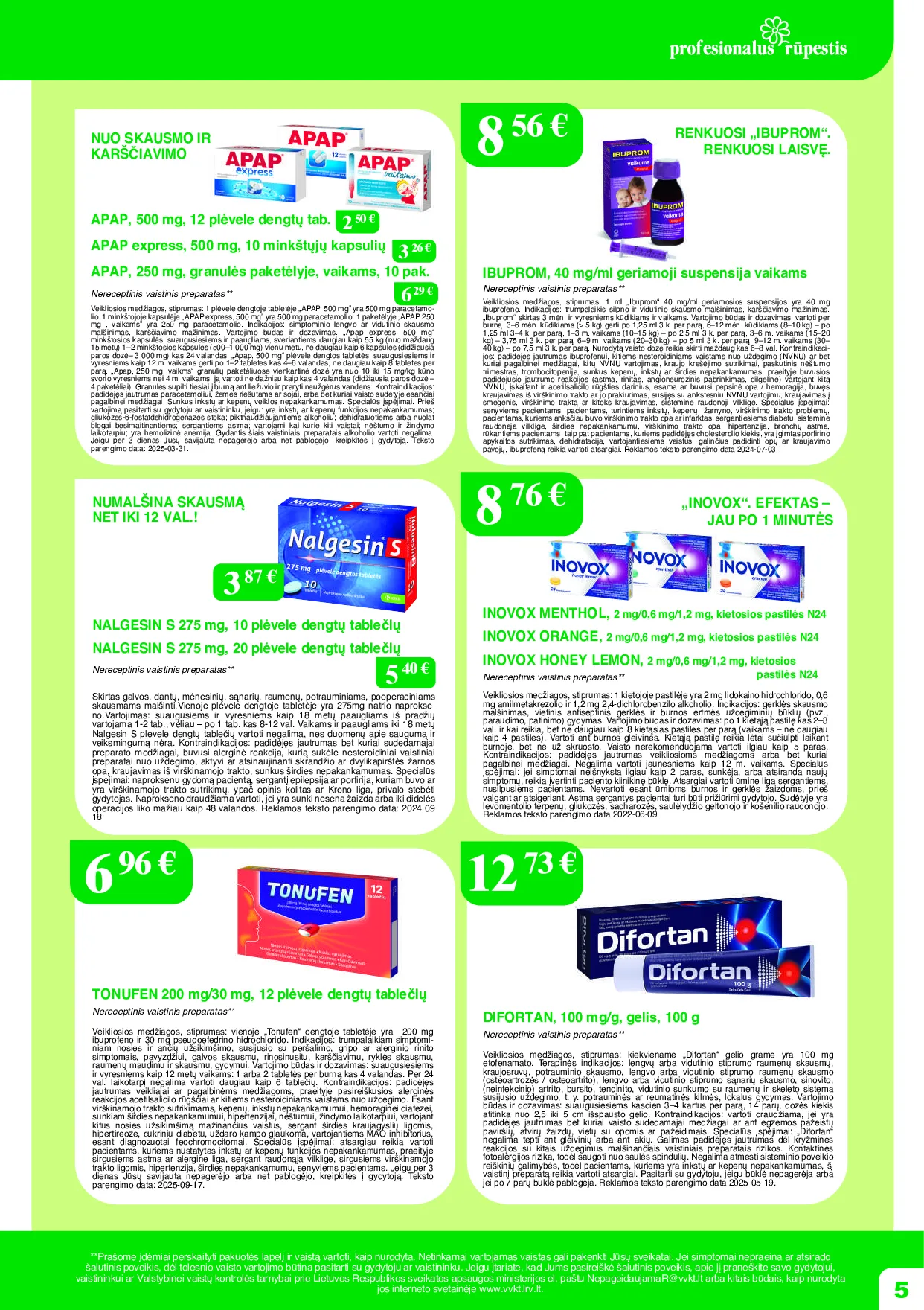 Ramunėlės vaistinės akcijų leidinys – 5 psl.