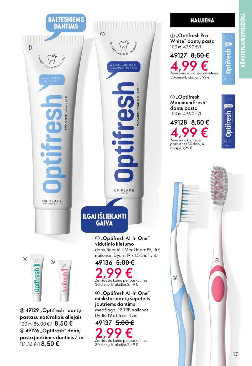 Oriflame akcijų katalogas – 131 psl.