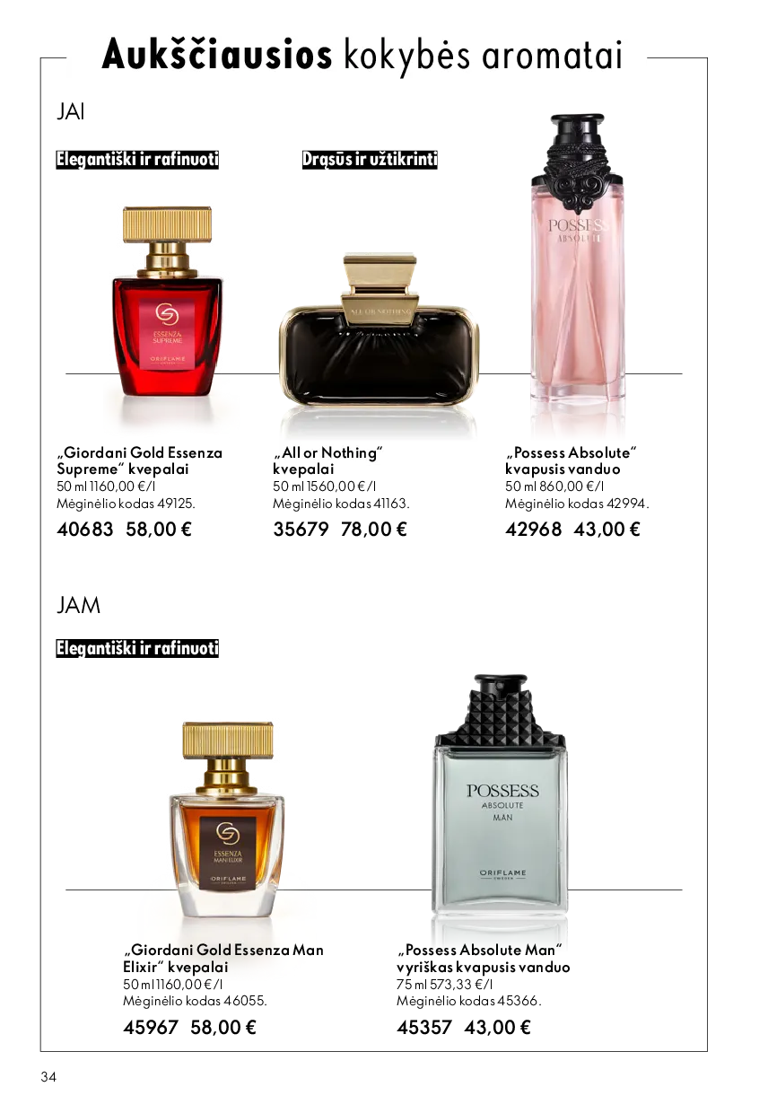 Oriflame akcijų katalogas – 34 psl.