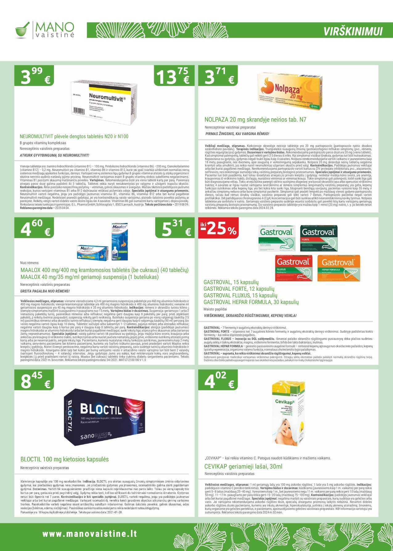 Mano vaistinė leidinys – 14 psl.
