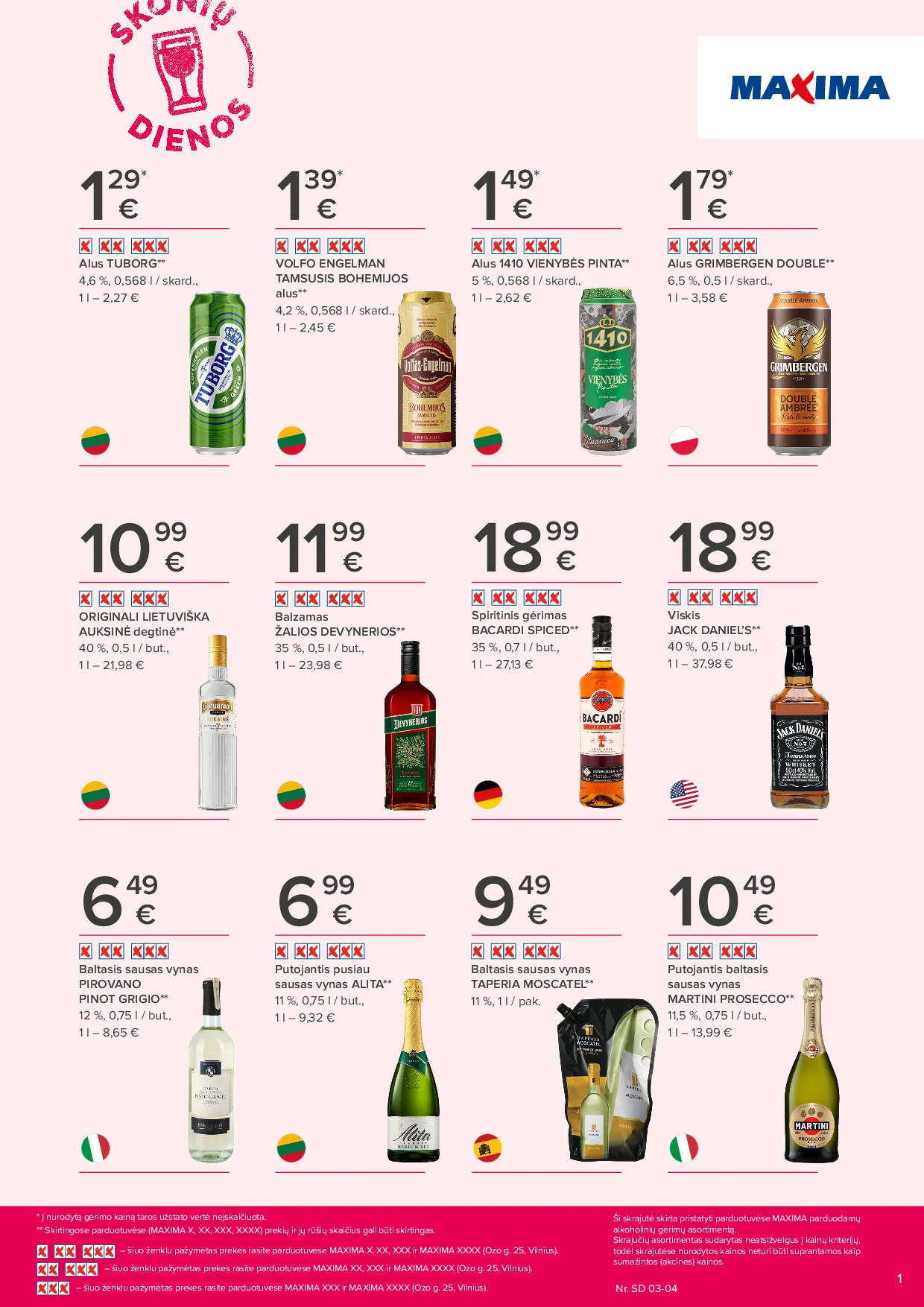 Maxima Skonių dienos naujausias leidinys – 1 psl.