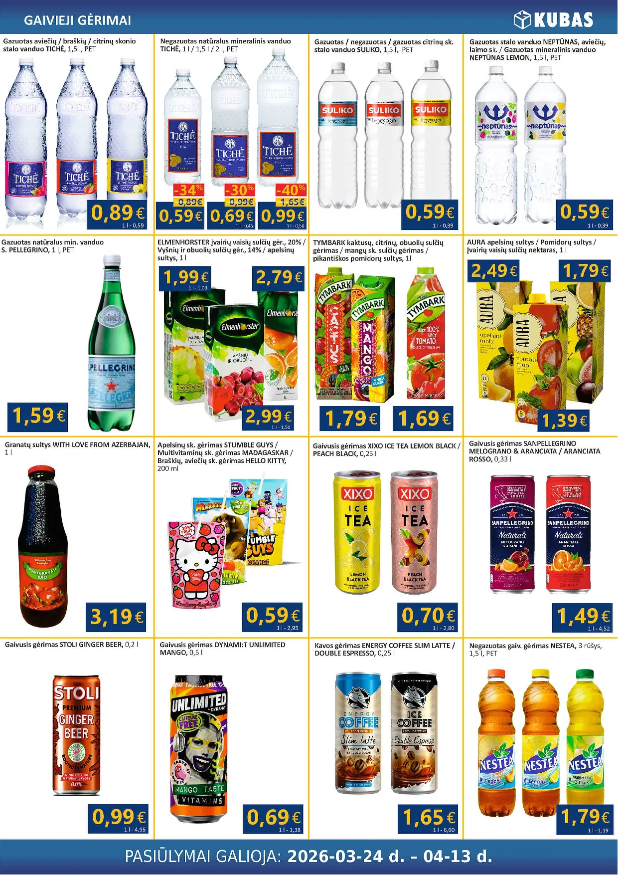 Kubas akcijos šią savaitę. Galioja nuo 2026-03-24 iki 2026-04-13 – 14 psl.