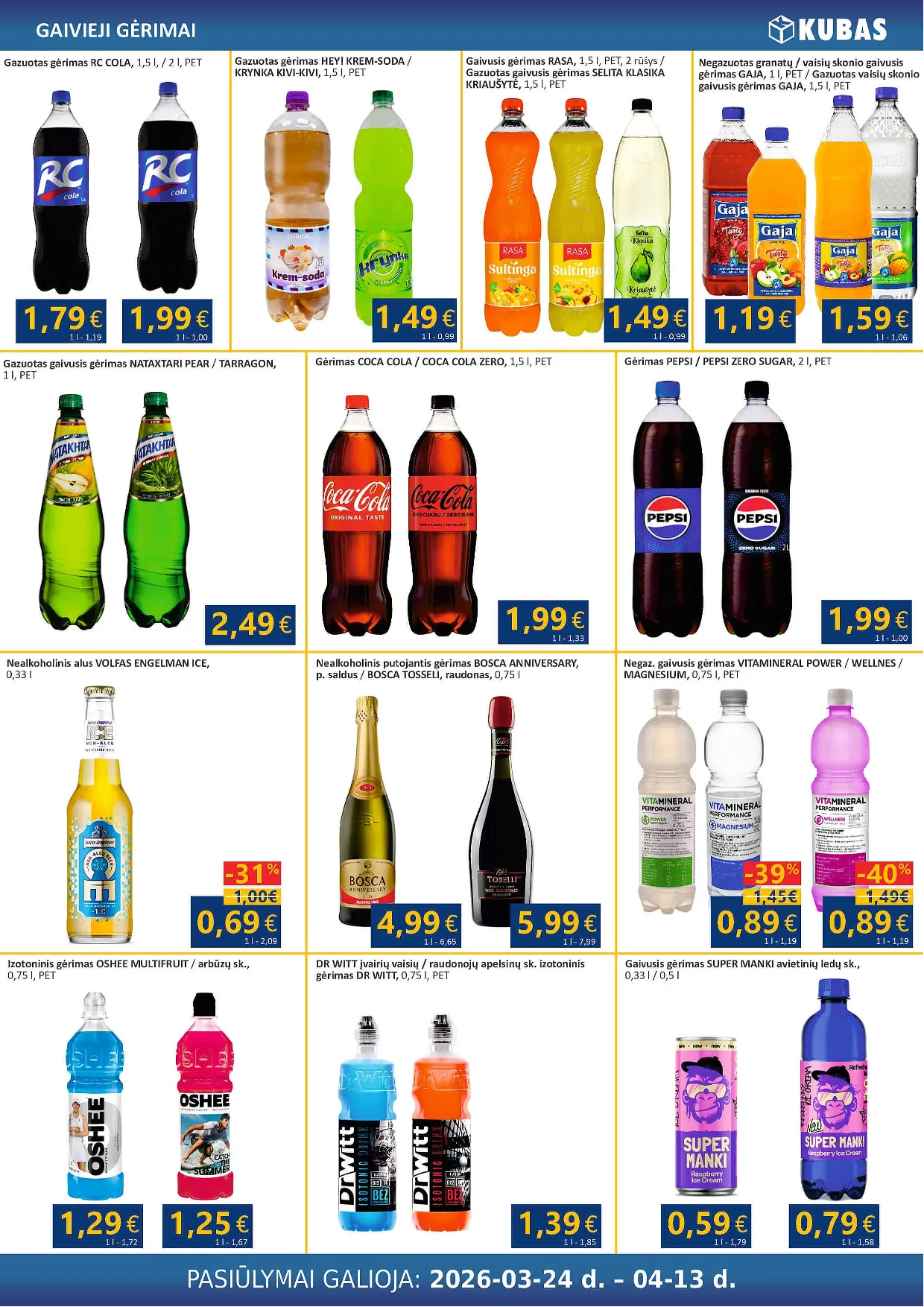 Kubas akcijos šią savaitę. Galioja nuo 2026-03-24 iki 2026-04-13 – 15 psl.