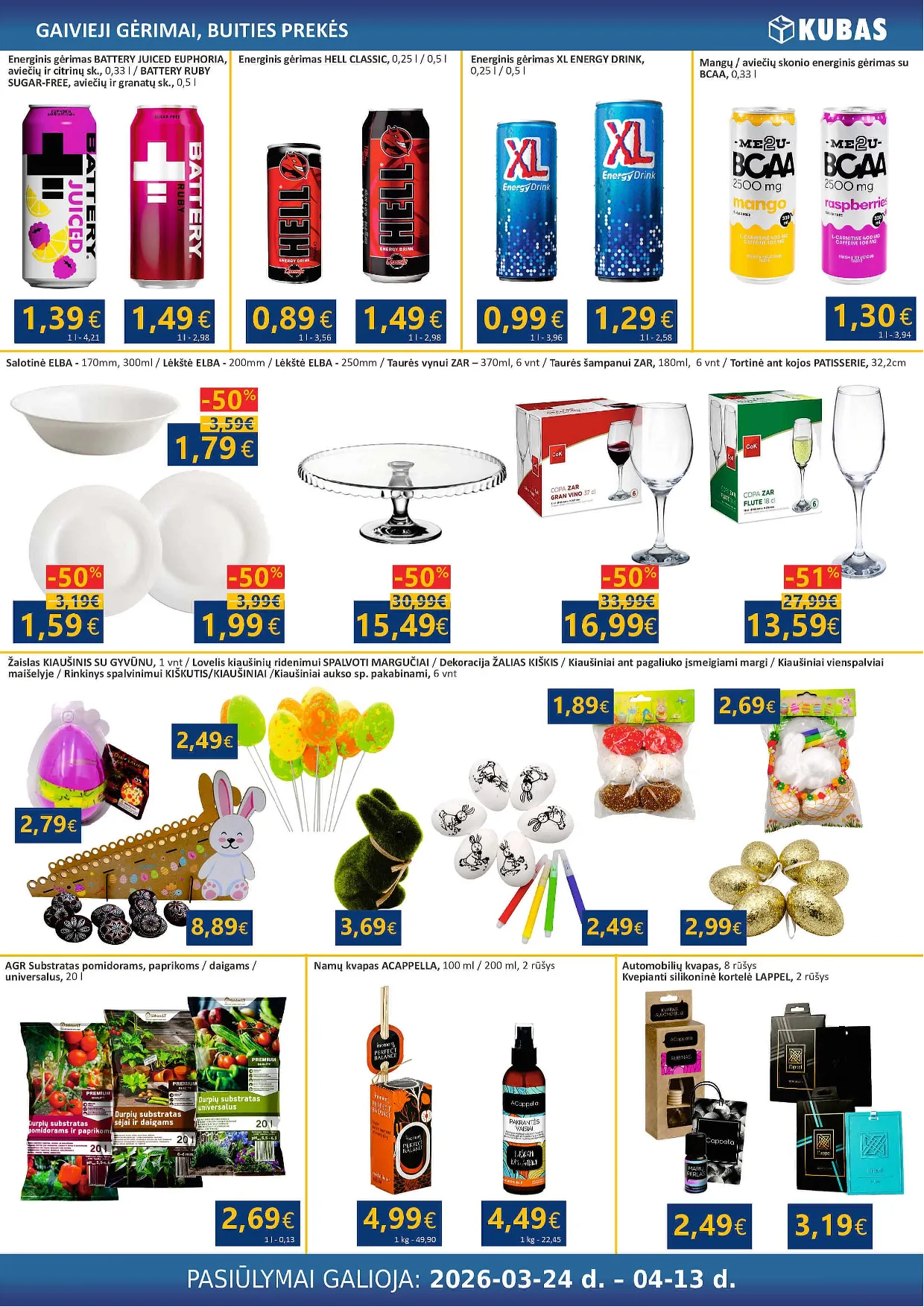 Kubas akcijos šią savaitę. Galioja nuo 2026-03-24 iki 2026-04-13 – 16 psl.