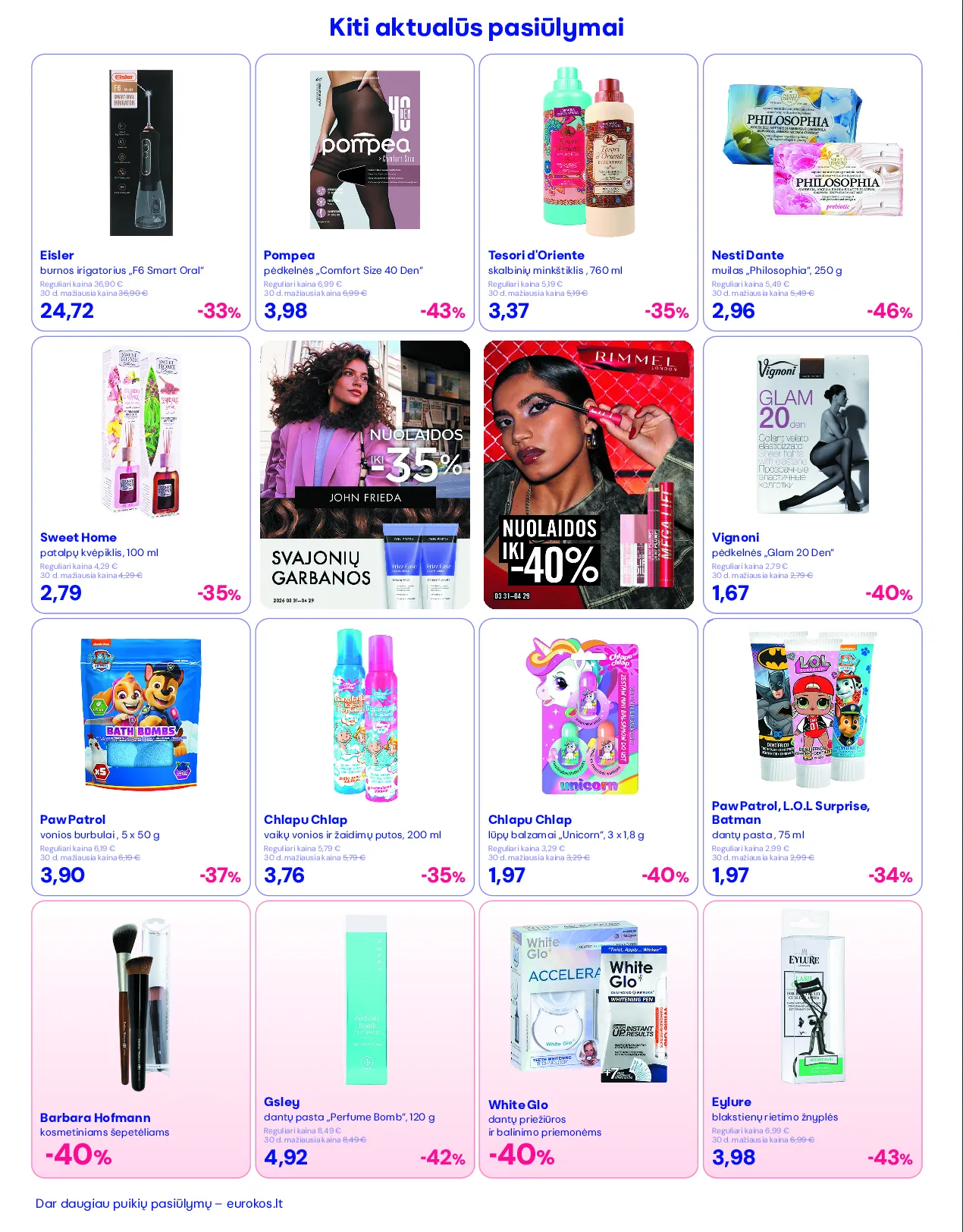 Eurokos akcijos šią savaitę. Galioja nuo 2026-03-30 iki 2026-04-29 – 16 psl.