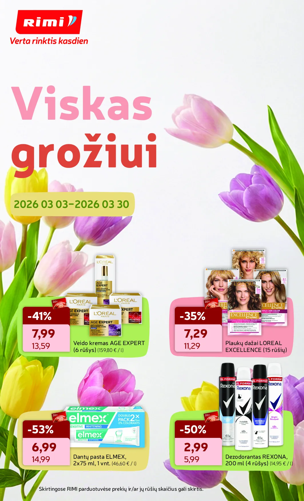 Rimi grožio prekių katalogas – 1 psl.