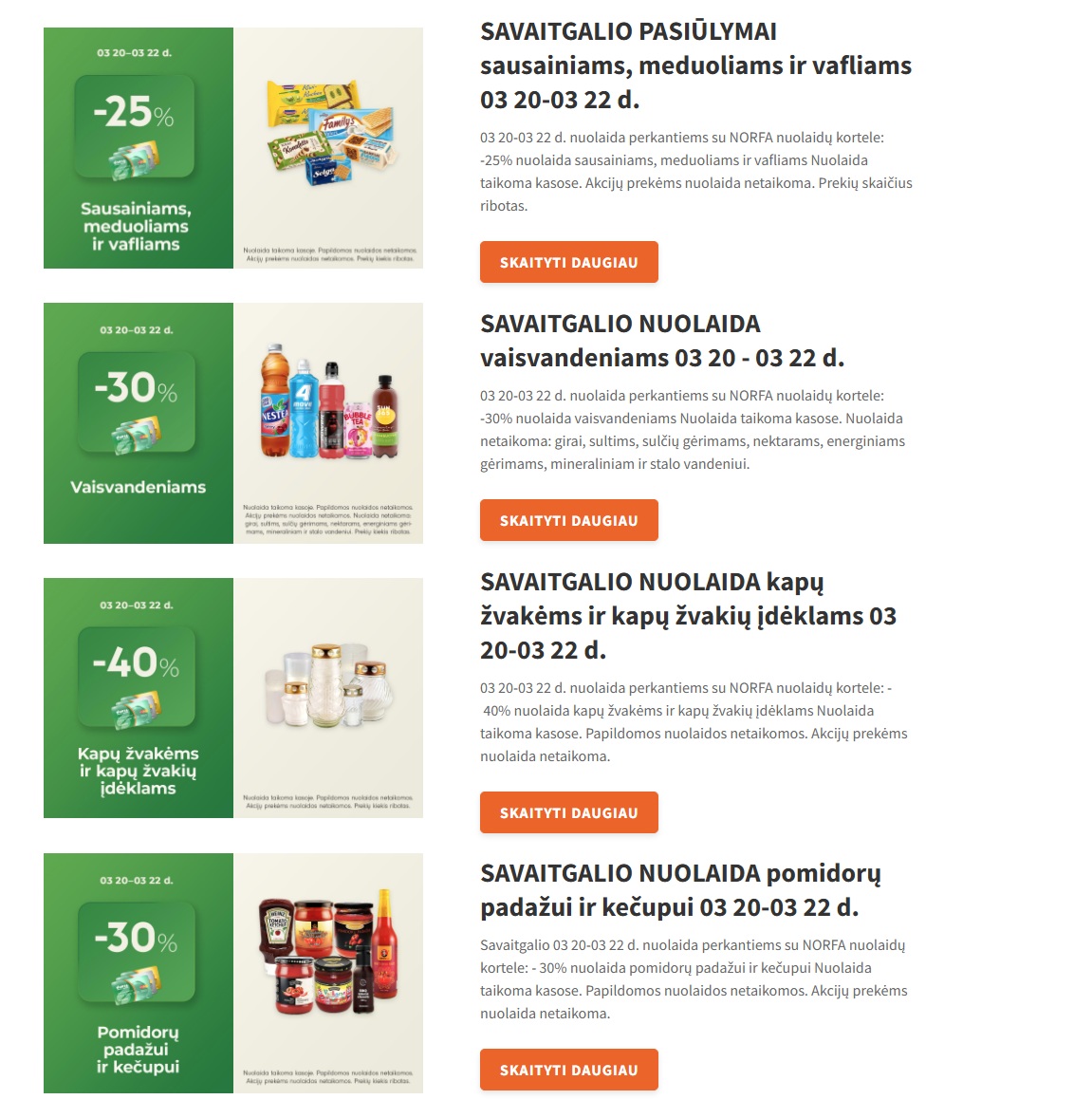 Norfa savaitgalio akcijos – 1 psl.