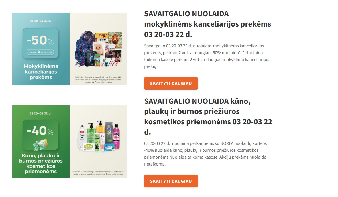 Norfa savaitgalio akcijos – 2 psl.