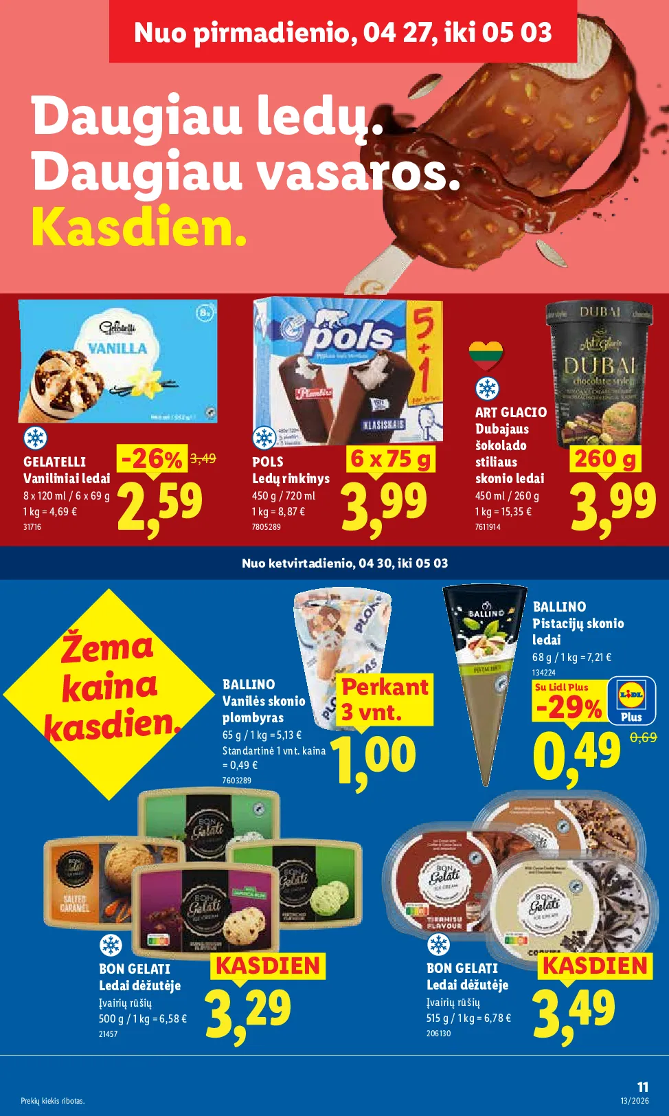 Lidl akcijos šią savaitę. Galioja nuo 2026-04-27 iki 2026-05-03 – 11 psl.