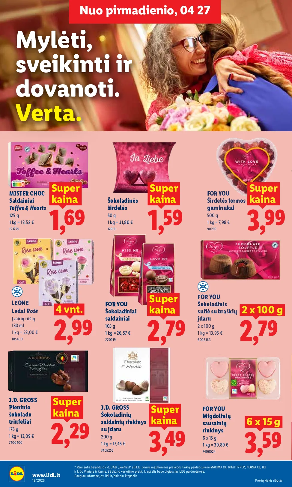 Lidl akcijos šią savaitę. Galioja nuo 2026-04-27 iki 2026-05-03 – 12 psl.