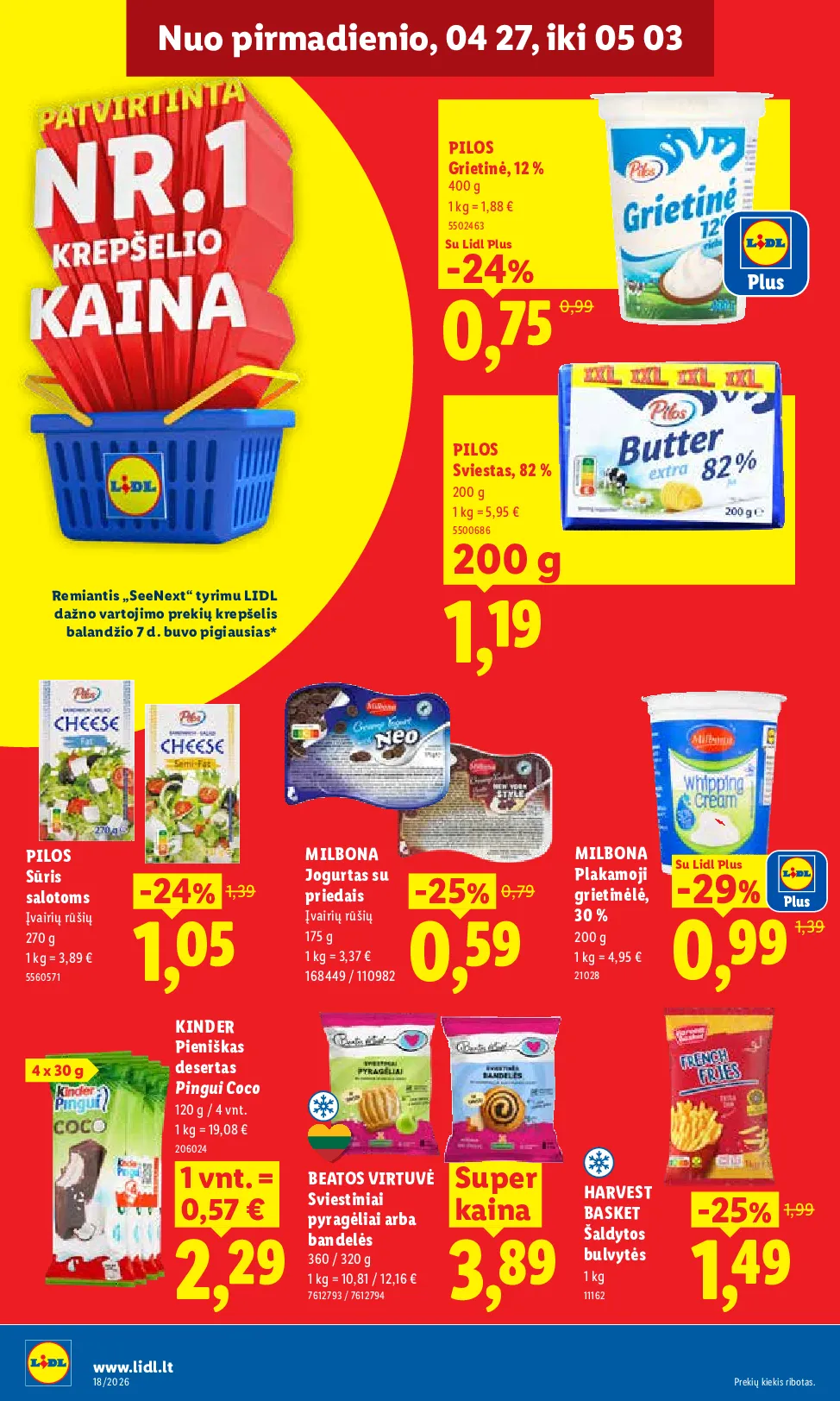 Lidl akcijos šią savaitę. Galioja nuo 2026-04-27 iki 2026-05-03 – 14 psl.